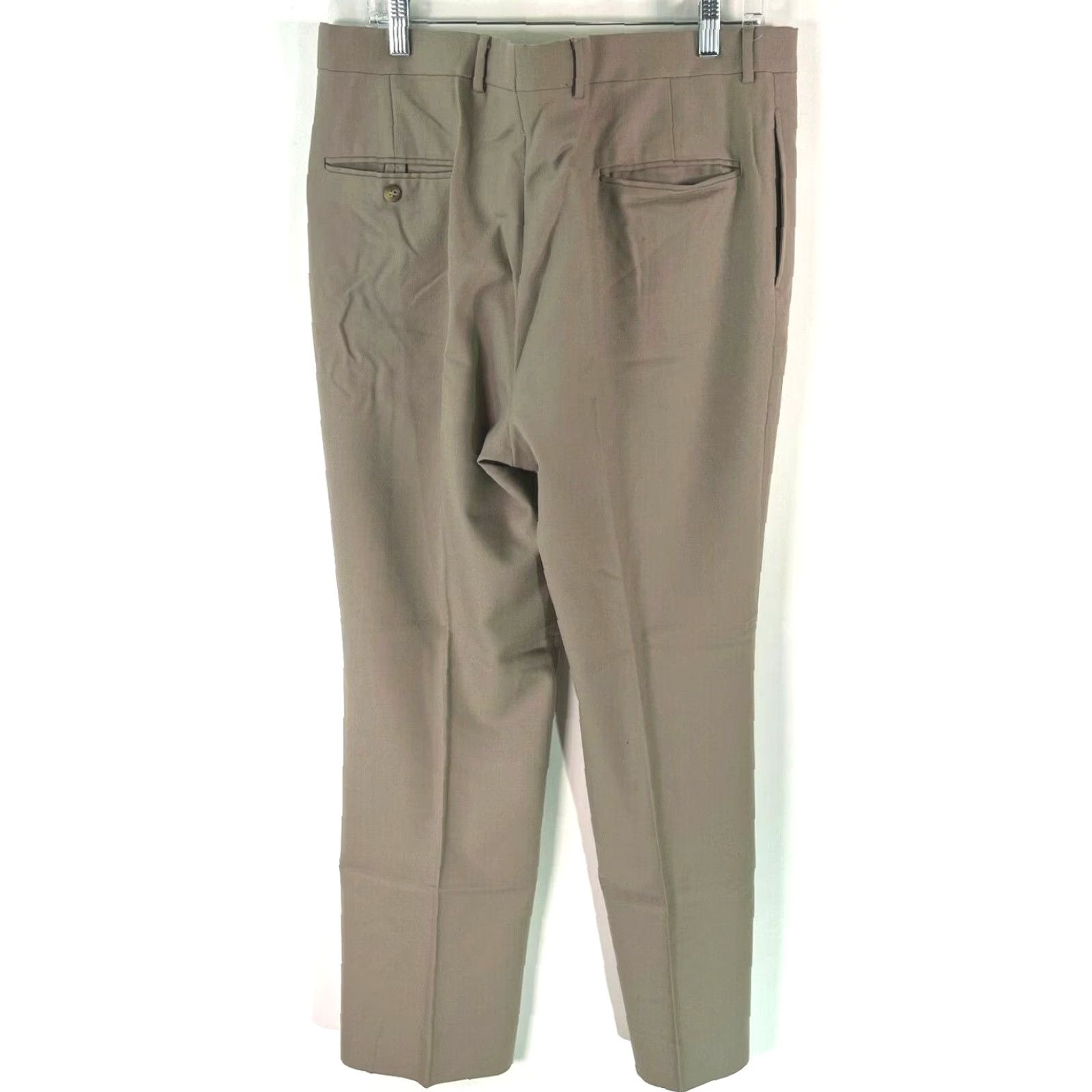 Stanley Blacker Stanley Blacker Mens Dress Pant Pant Casual Tan 36X32 Regular Straight Flat Front Belt Loops to Inseam 32in - Vintage No, 100% Genuine US Seller Size US 36 / EU 52 - 2 Thumbnail
