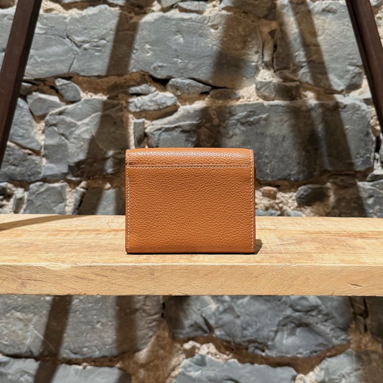 Burberry Burberry TB Compact Trifold Tan Grained Leather Wallet Size ONE SIZE - 7 Thumbnail