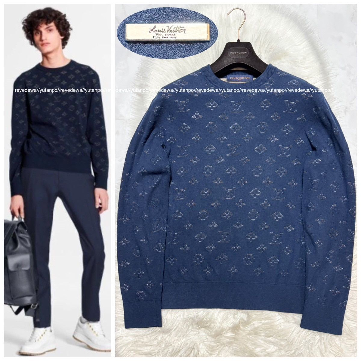 Louis Vuitton Louis Vuitton Marble Monogram Knit Sweater with Logo Patch Size US M / EU 48-50 / 2 - 1 Thumbnail
