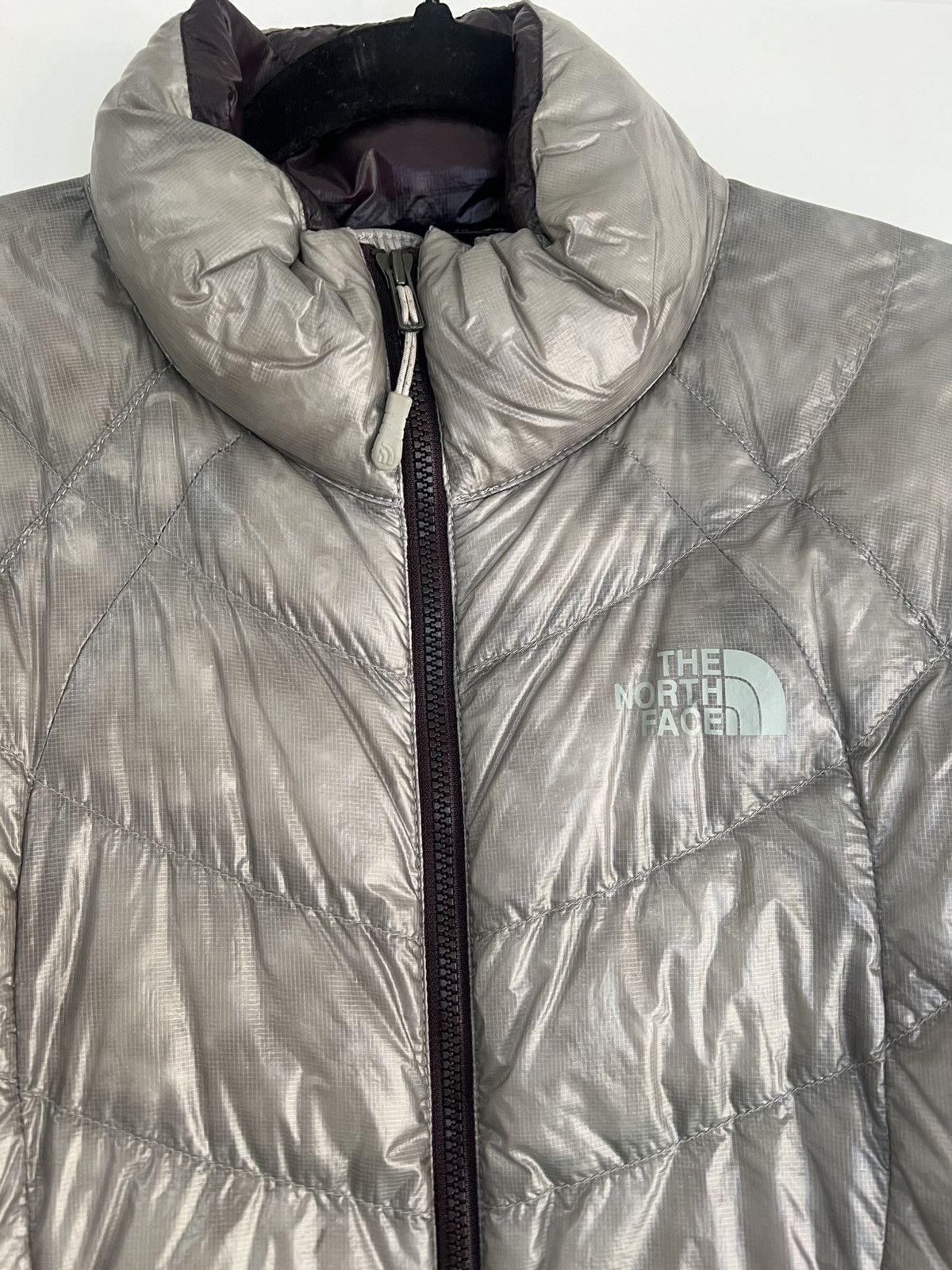 The north face puffer jacket xs grey translucent