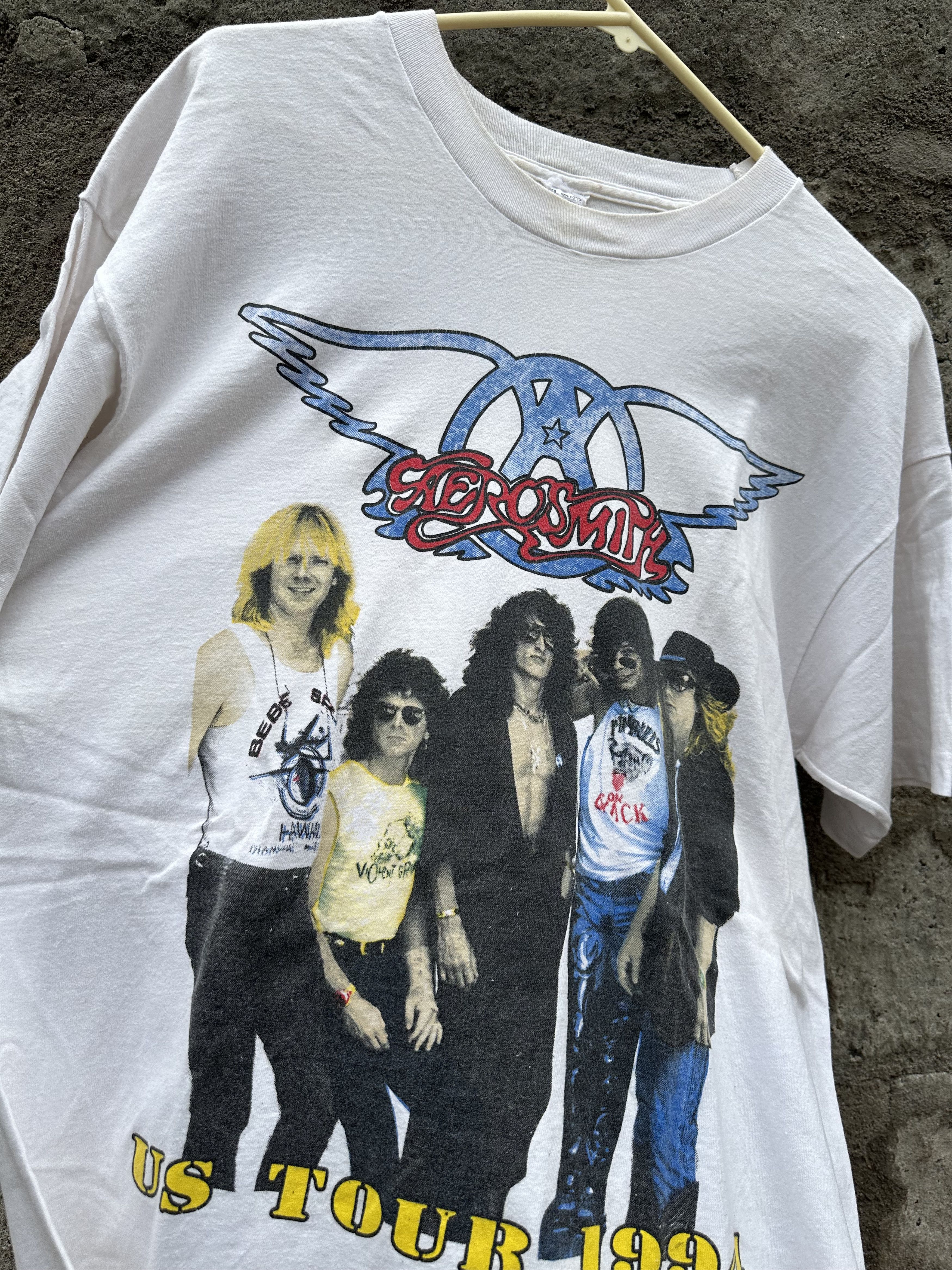 Band Tees Vintage 90s Aerosmith US Tour 1994 Concert T-Shirt Size US XL / EU 56 / 4 - 2 Thumbnail