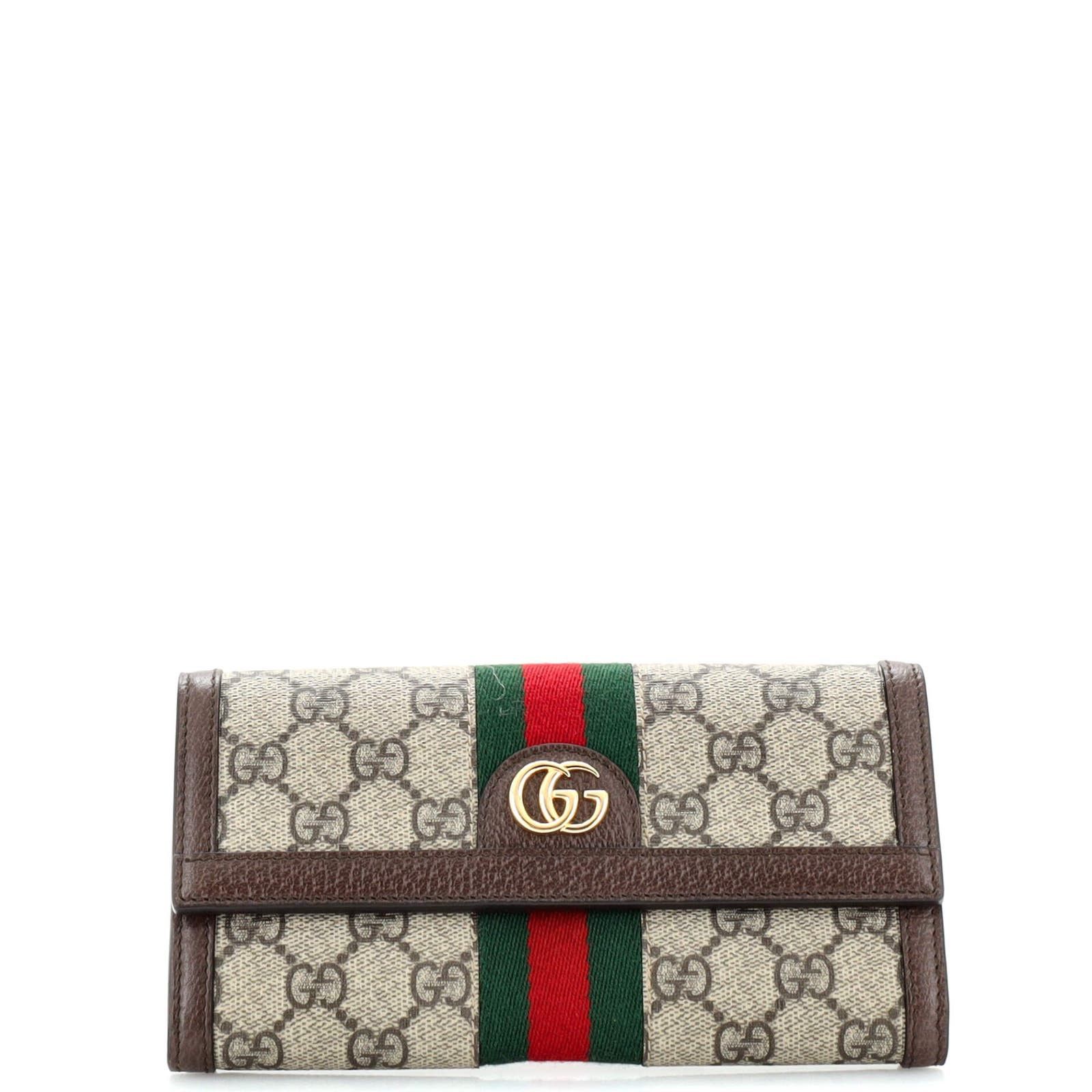 image of Gucci Ophidia Continental Wallet GG Coated Canvas None in Brown, Women's