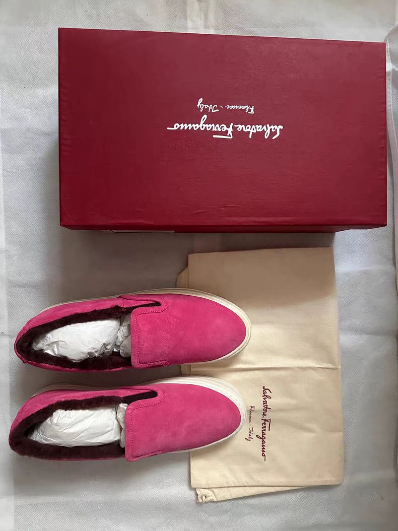Salvatore Ferragamo Fur-Lined Flatform Sneakers Q9 Size US 6.5 / IT 36.5 - 6 Thumbnail