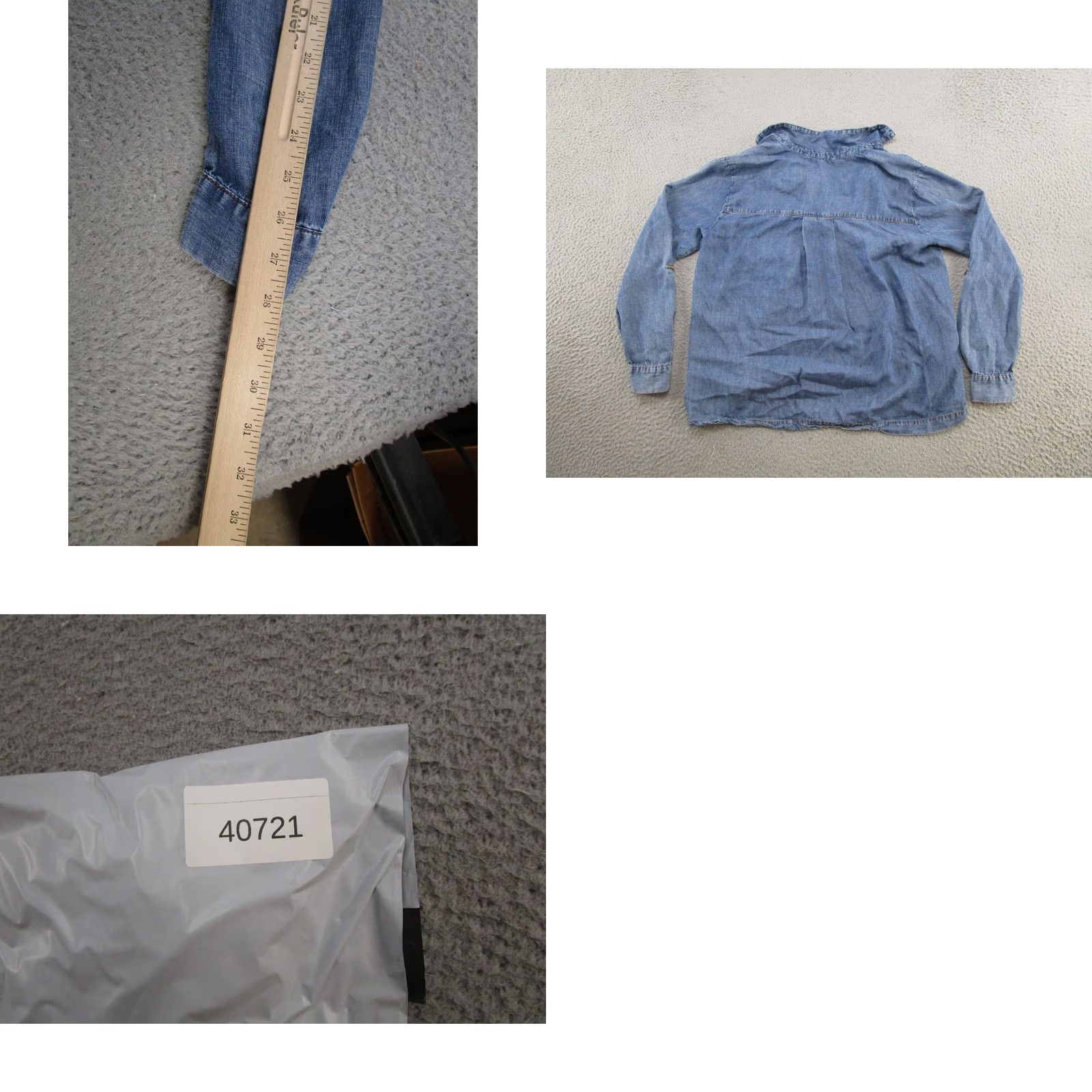Vintage Jane Delancey Shirt Long Sleeve V-Neck Lace Up 100% Lyocell Size S Blue Womens Size S / US 4 / IT 40 - 8 Thumbnail
