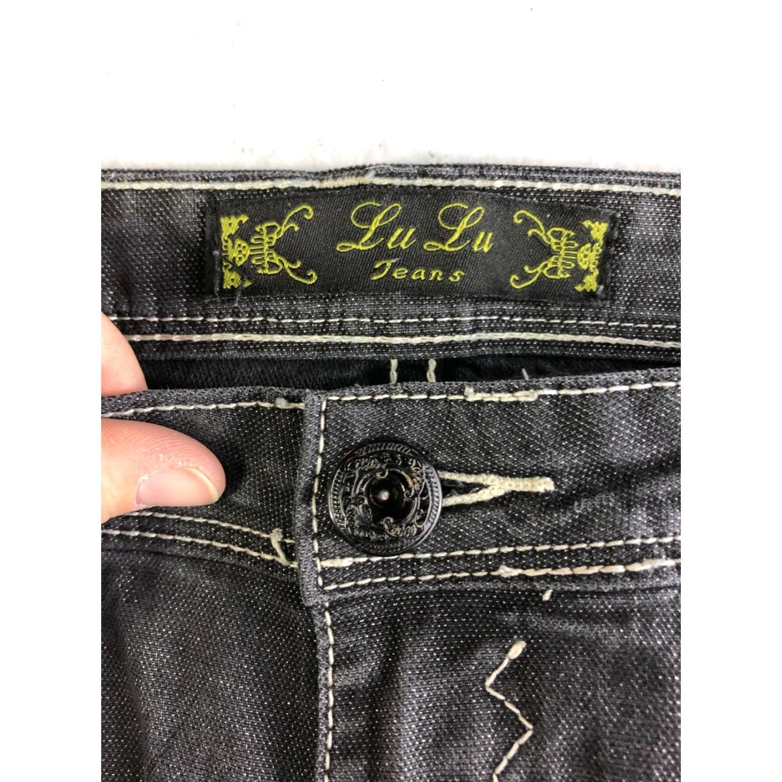 Vintage Lu Lu Jeans Low Rise Juniors Size 42 Black Denim Jeans Women Skinny Regular Rise 6.5-8.5 In Zip Cotton Denim Black Vintage: No Size 28" / US 6 / IT 42 - 7 Thumbnail