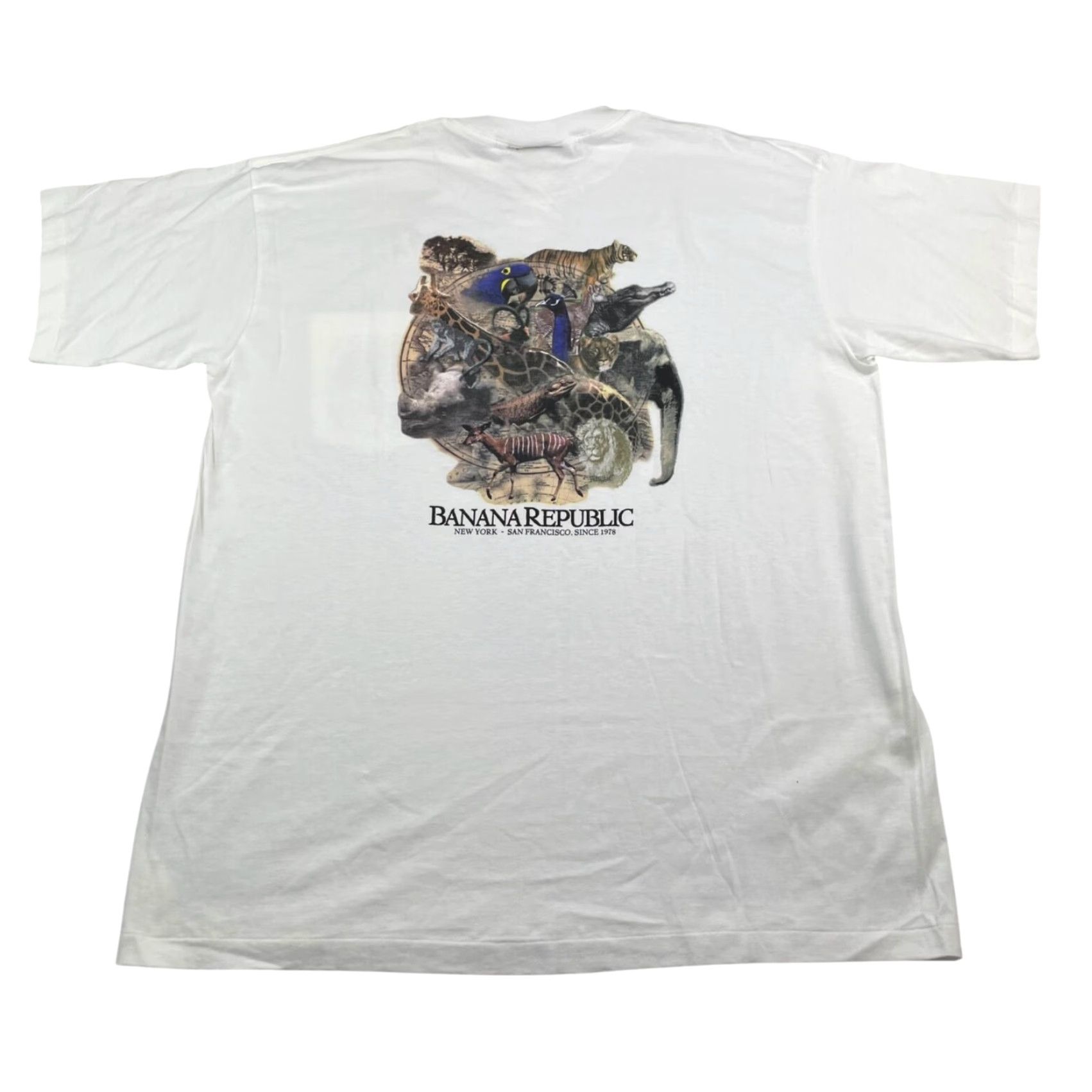 Banana Republic VINTAGE Banana Republic Shirt White M Men Safari Pocket T-Shirt US 100% Cotton Crew Neck Short Sleeve Double-Sided Printed Graphic Size US M / EU 48-50 / 2 - 3 Thumbnail