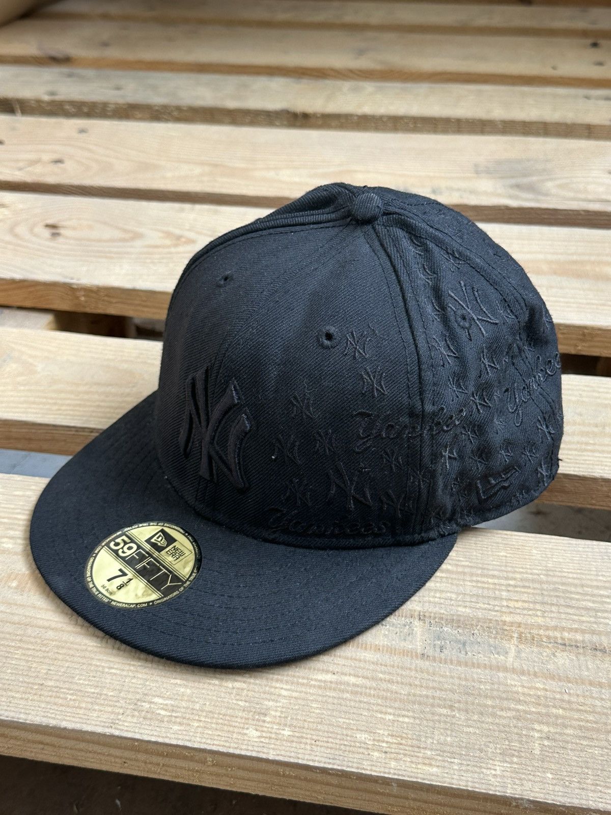 New Era New Era NYC Yankees Black Monogram Cap Size ONE SIZE - 1 Thumbnail