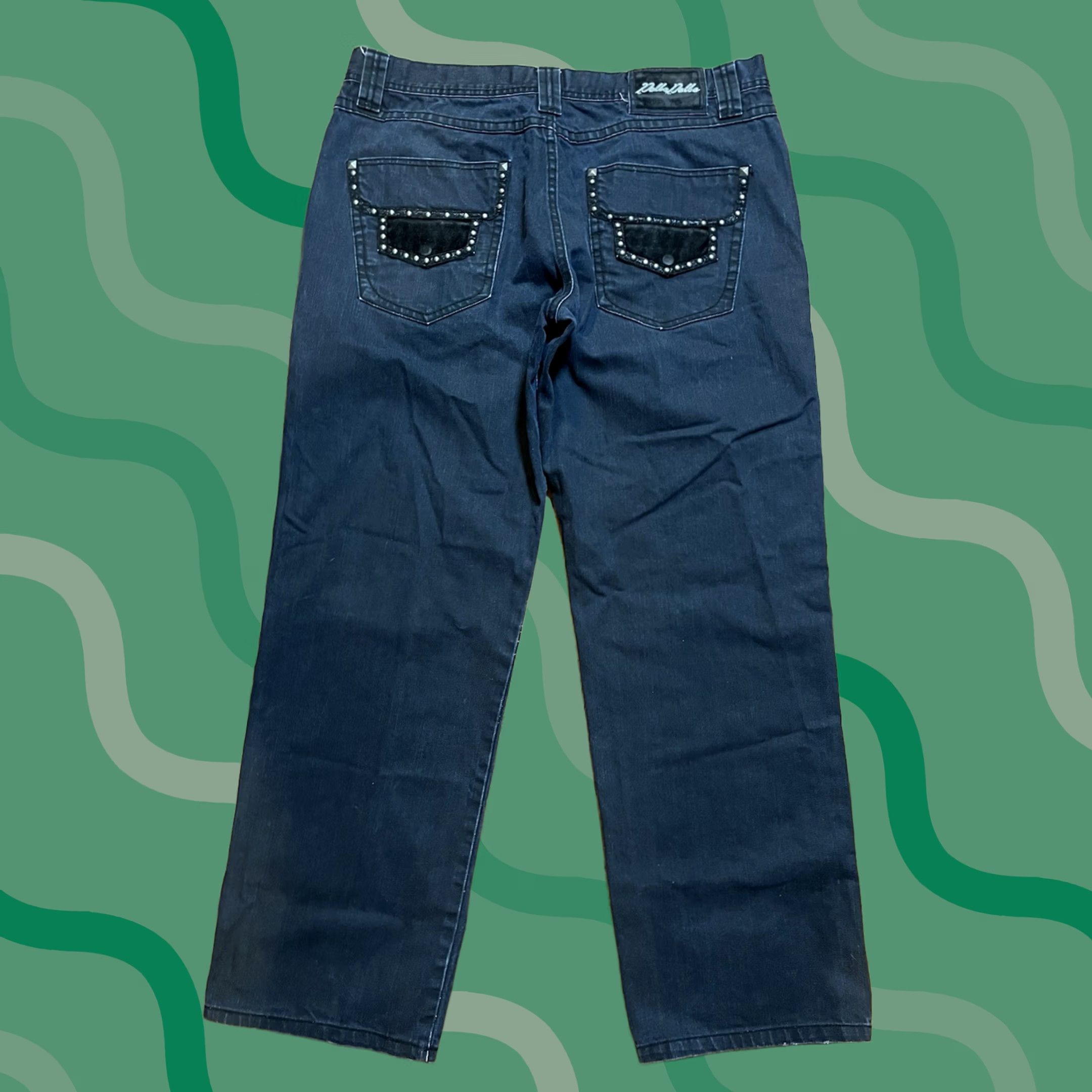 Pelle Pelle VINTAGE Pelle Pelle Jeans 38x32 5-Pocket Denim Blue 90s Hip Hop Rock Embroidered Logo Mens Jeans Size US 38 / EU 54 - 1 Thumbnail