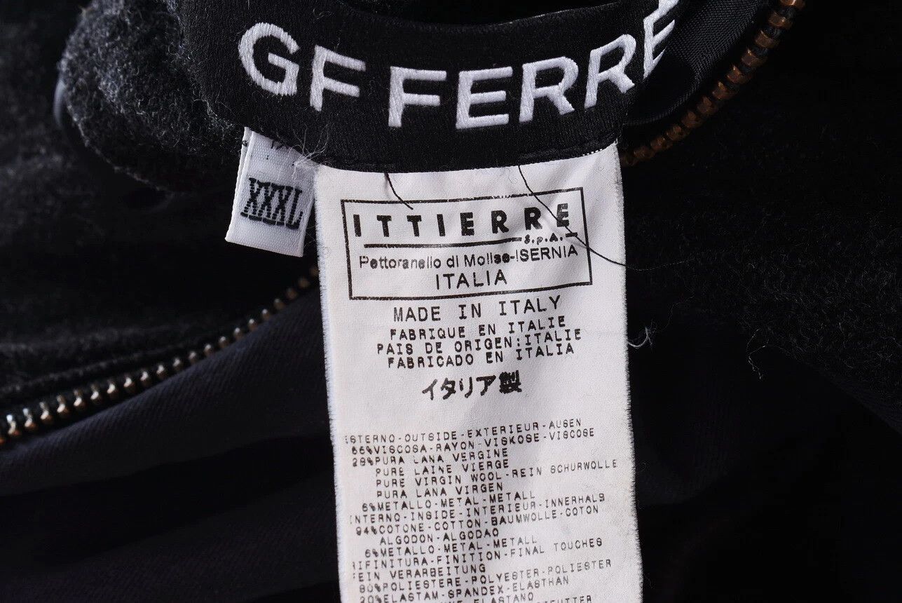 GF Ferre GF Ferre Itierre Wool Blend Full Zip Bomber Jacket Charcoal Size US M / EU 48-50 / 2 - 5 Thumbnail