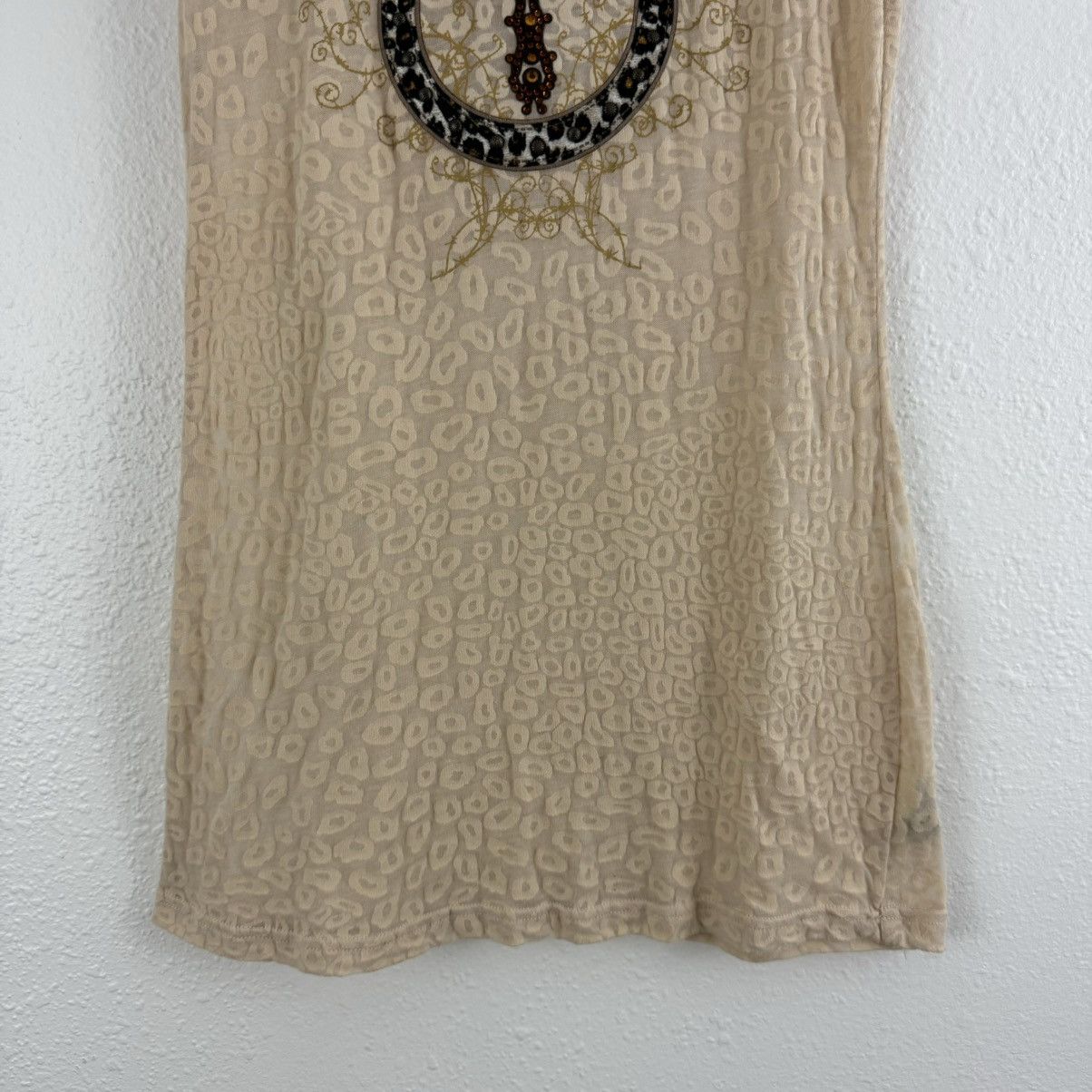 Other COWGIRL UP Vintage Y2K Beige Cheetah Semi Sheer Graphic Tee Size L / US 10 / IT 46 - 3 Thumbnail