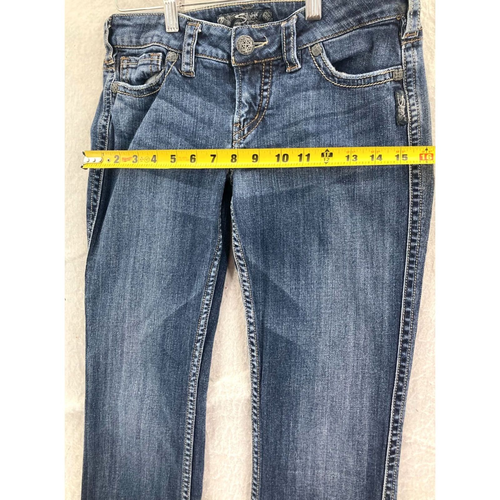 Silver Jeans Co. Silver Jeans Frances Womens 5 Pocket Denim Jeans Blue Stretch Accents Stitching Flared Size 18 Regular Inseam See Photos Vintage No Size 40" / US 18 - 3 Thumbnail