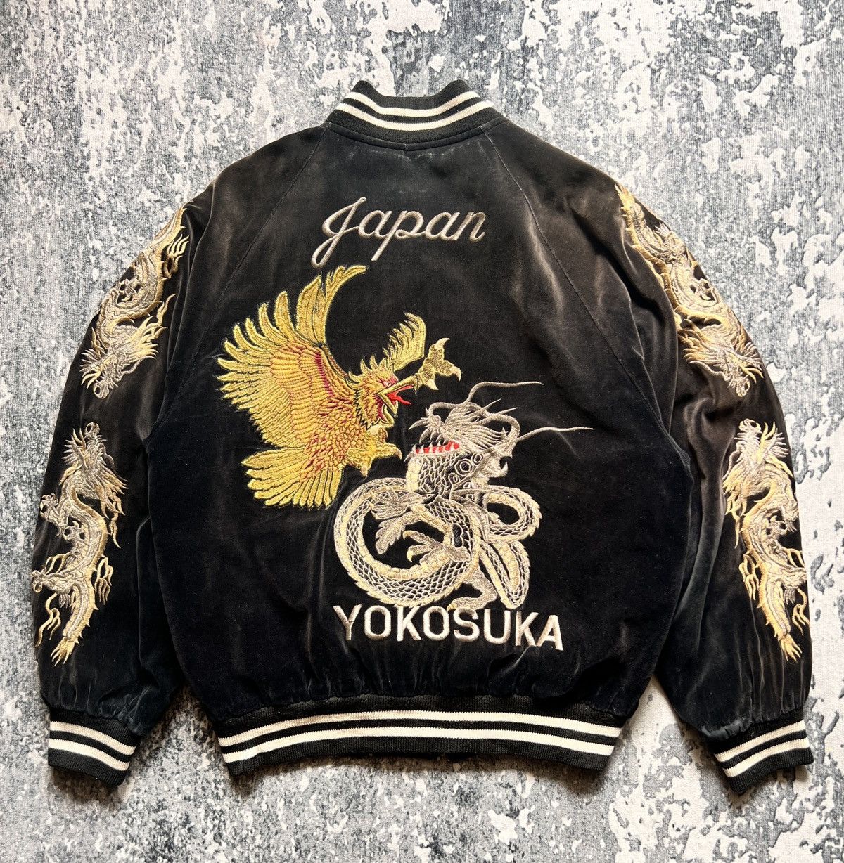 Dulcamara Japan Vtg Velvet Sukajan Japan Yokosuka Souvenir Jacket Size US XL / EU 56 / 4 - 21 Thumbnail