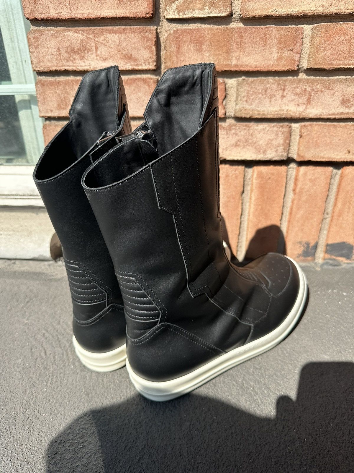 Rick Owens Rick Owens Hi Top Laceless DUNKS Moto sneaks 44 Size US 11 / EU 44 - 3 Thumbnail