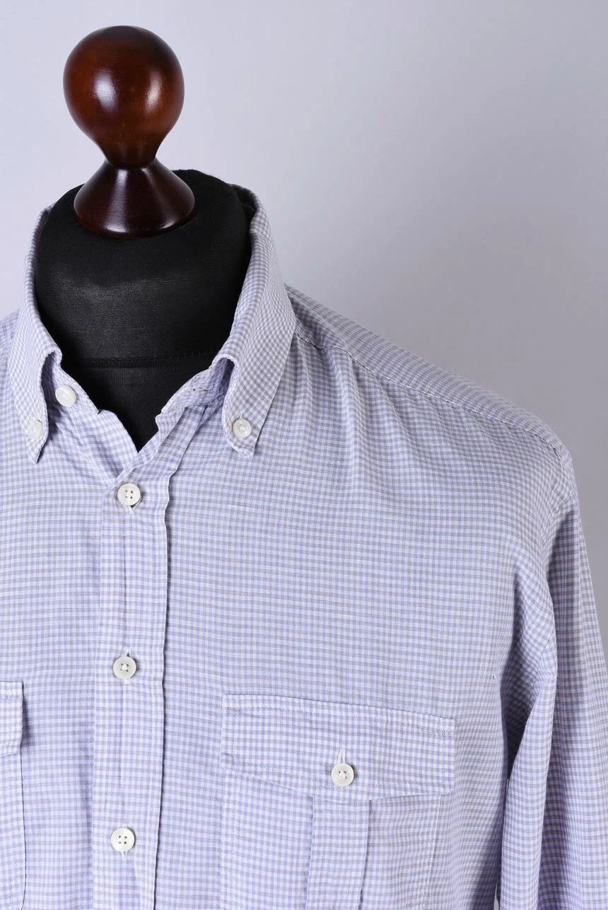 Suitsupply Suitsupply Gingham Check Button Down Cotton Linen Shirt Size US L / EU 52-54 / 3 - 2 Thumbnail