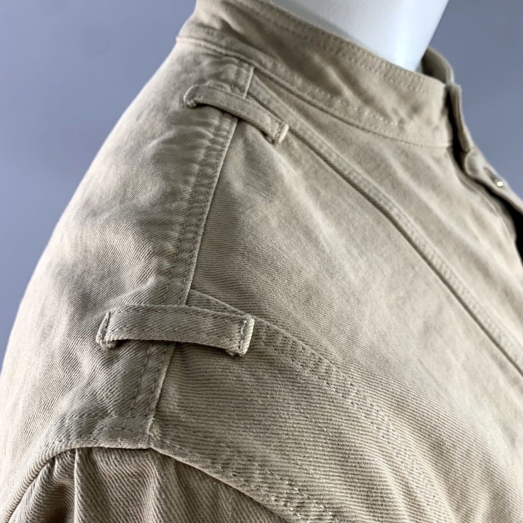 Balmain BALMAIN XL Khaki Arm Patch Cotton Band Collar Jacket Men Embroidery Italy Blazer Size 46R - 6 Thumbnail