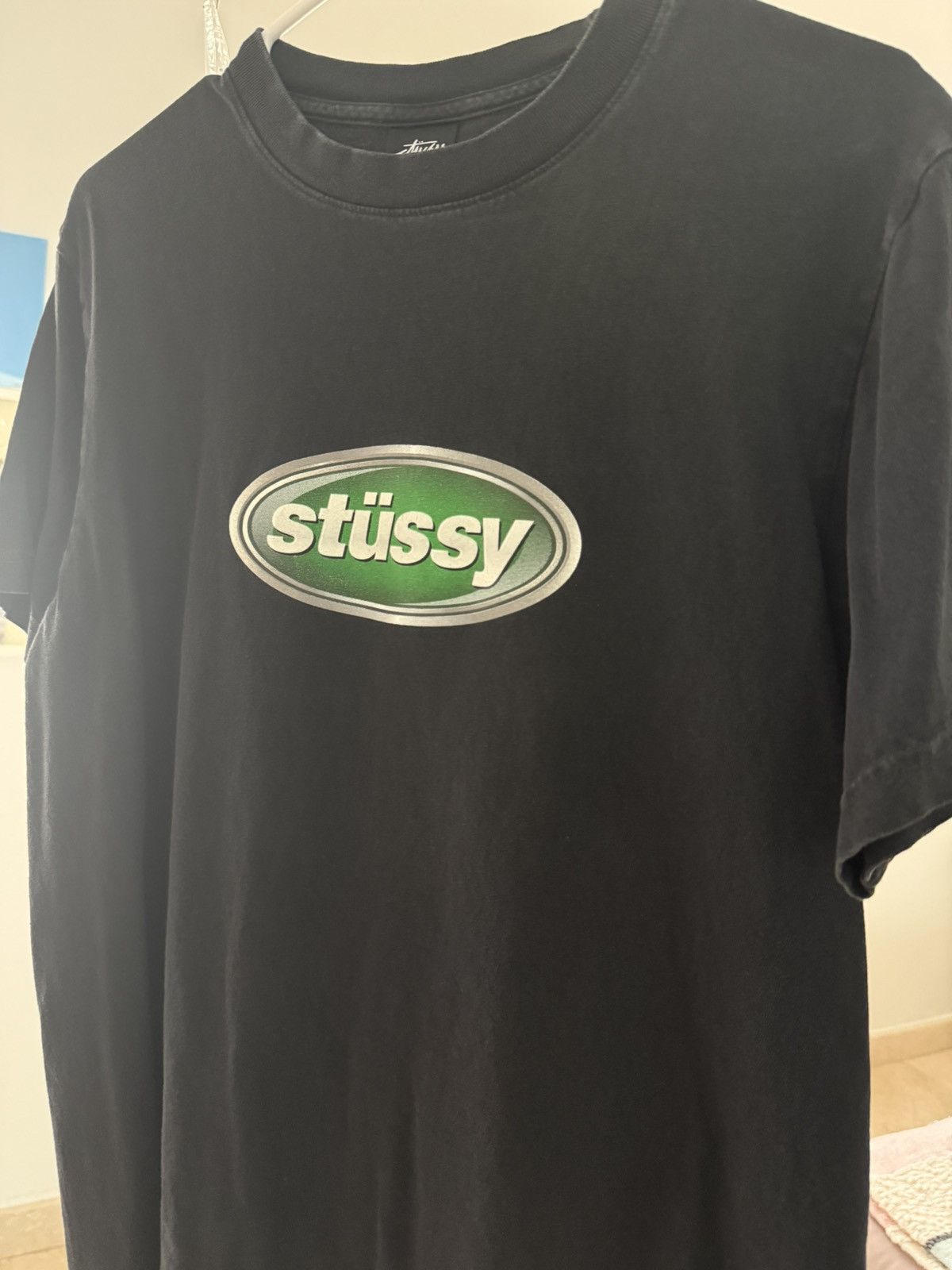 Stussy Stüssy Oval Logo Tee - Black/Green Size US M / EU 48-50 / 2 - 1 Thumbnail
