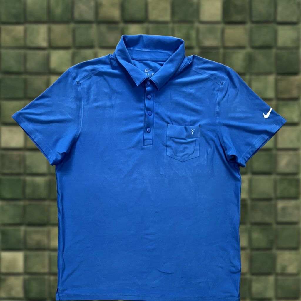 Nike Nike Roger Federer RF 2012 Madrid Tennis Polo Shirt Sz L Blue Mens Shirt Medium? Size US L / EU 52-54 / 3 - 1 Thumbnail