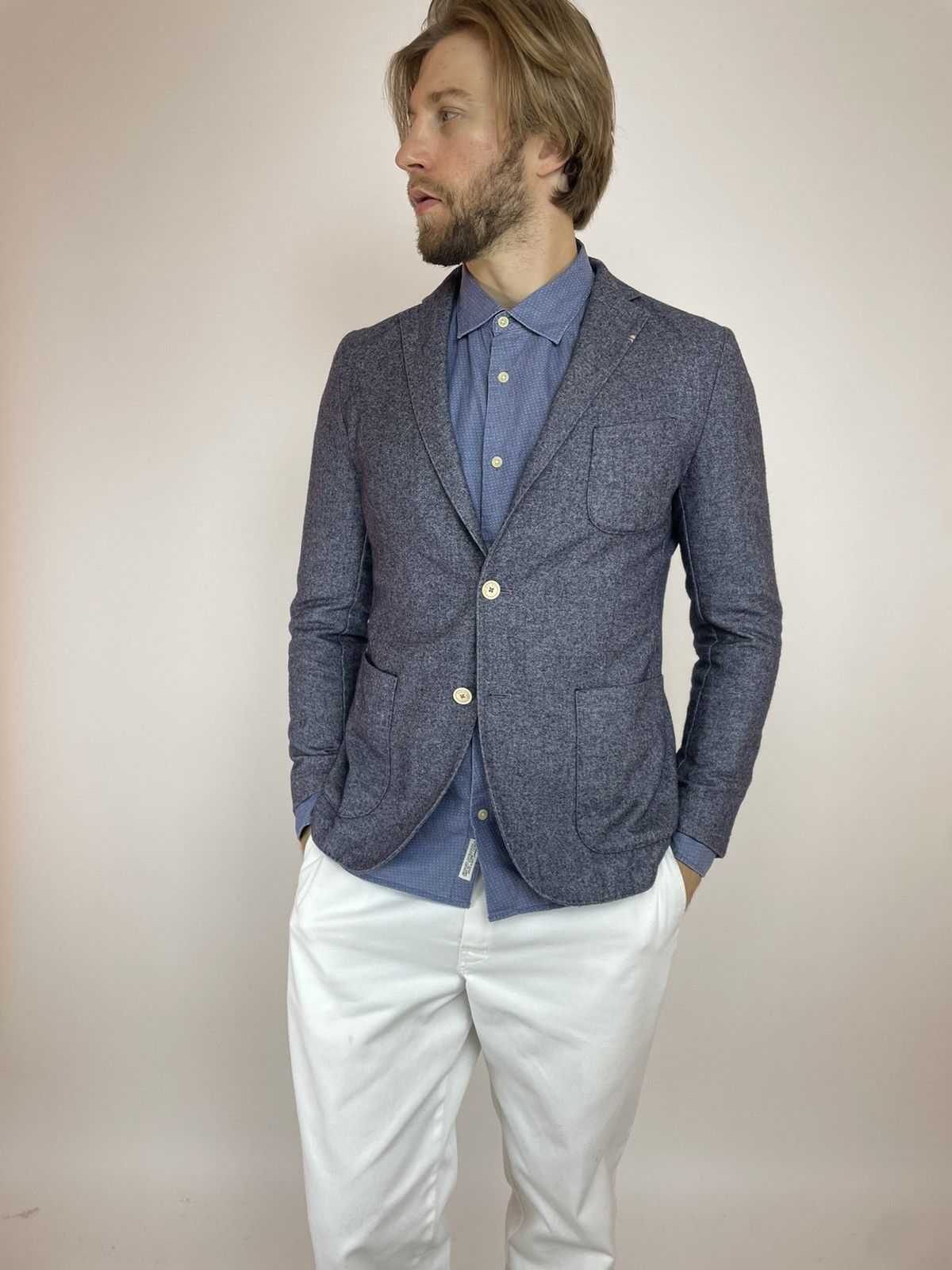 Manuel Ritz Manuel Ritz Wool Blazer toscana pockets Mens size 50 Slim Size 40S - 3 Thumbnail