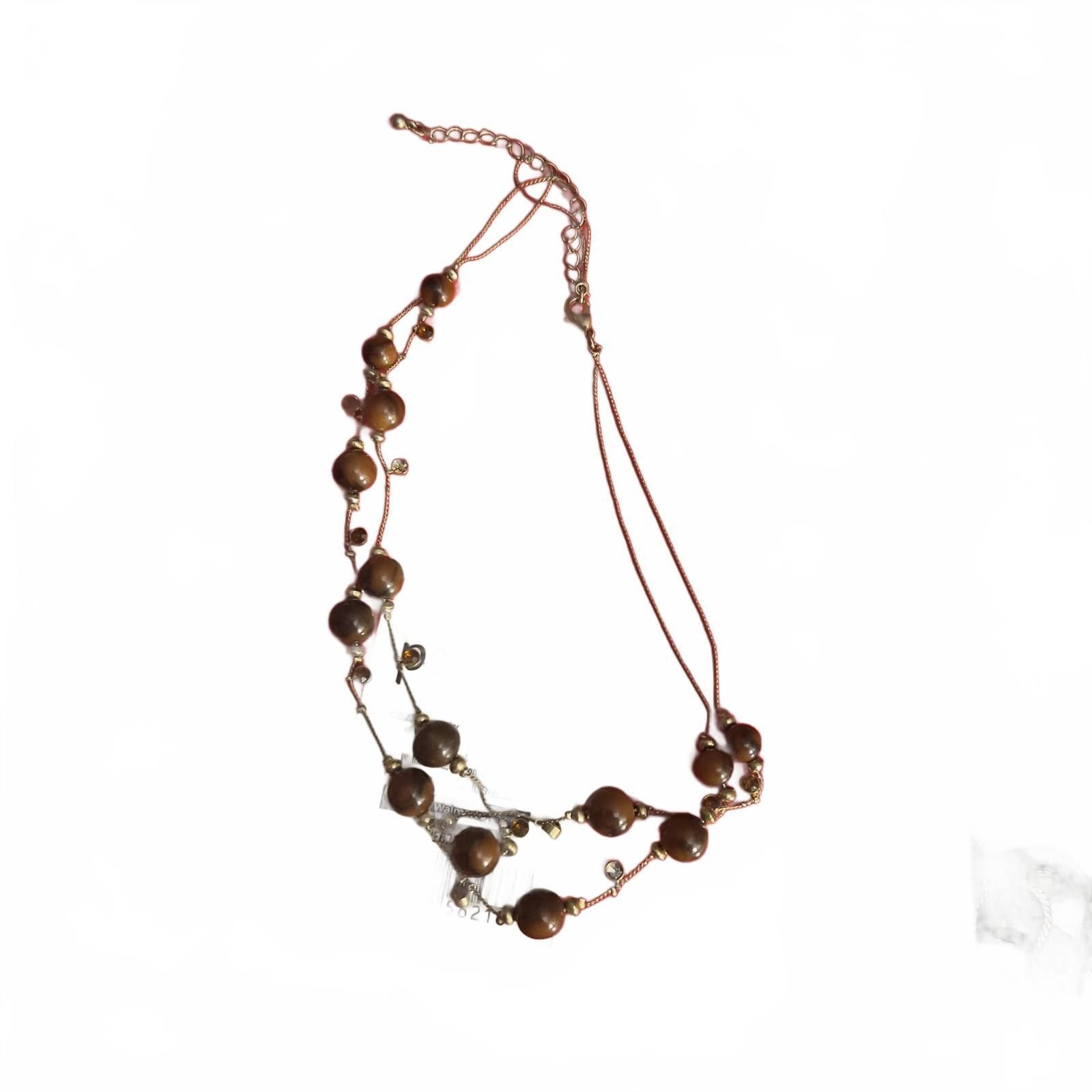 Unknown London Brown Beaded Layered Necklace Size ONE SIZE - 2 Thumbnail
