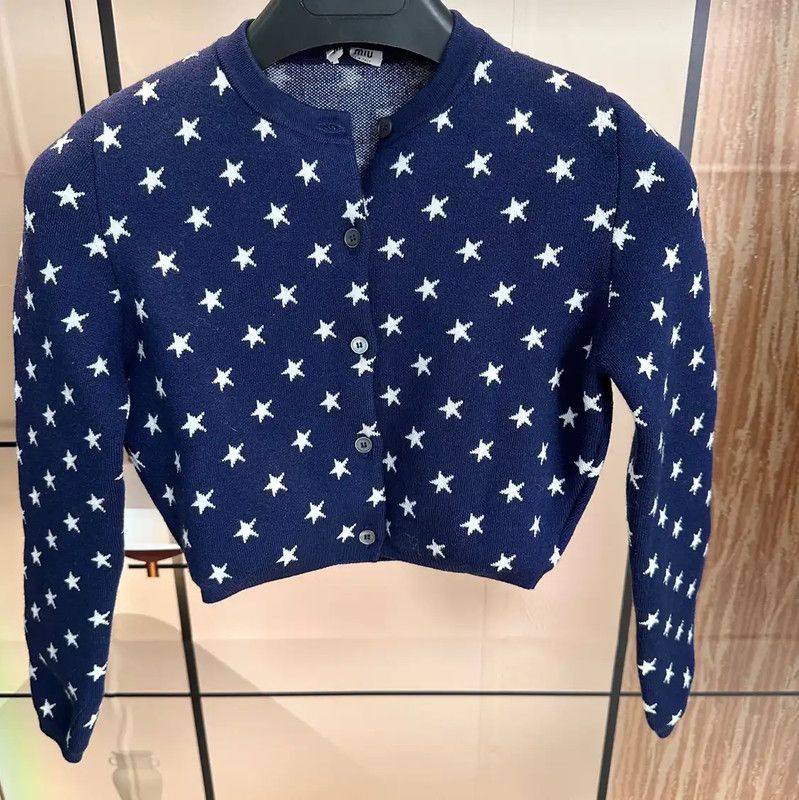 Miu Miu Miu Miu Blue Wool Sweater for Women 0089 Size S / US 4 / IT 40 - 1 Thumbnail