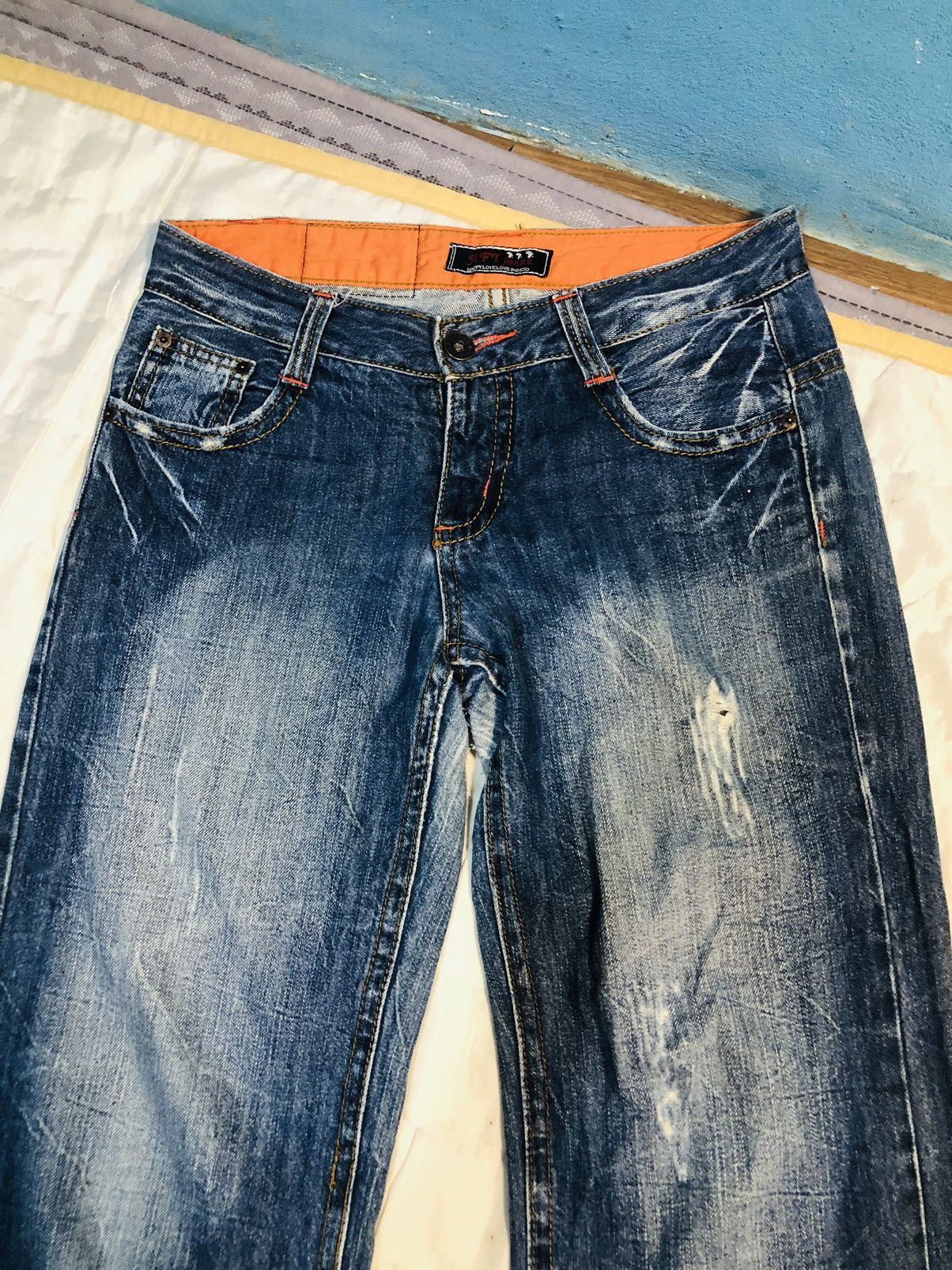 Japanese Brand AFT Distressed Denim Jeans (10) Size US 30 / EU 46 - 3 Thumbnail