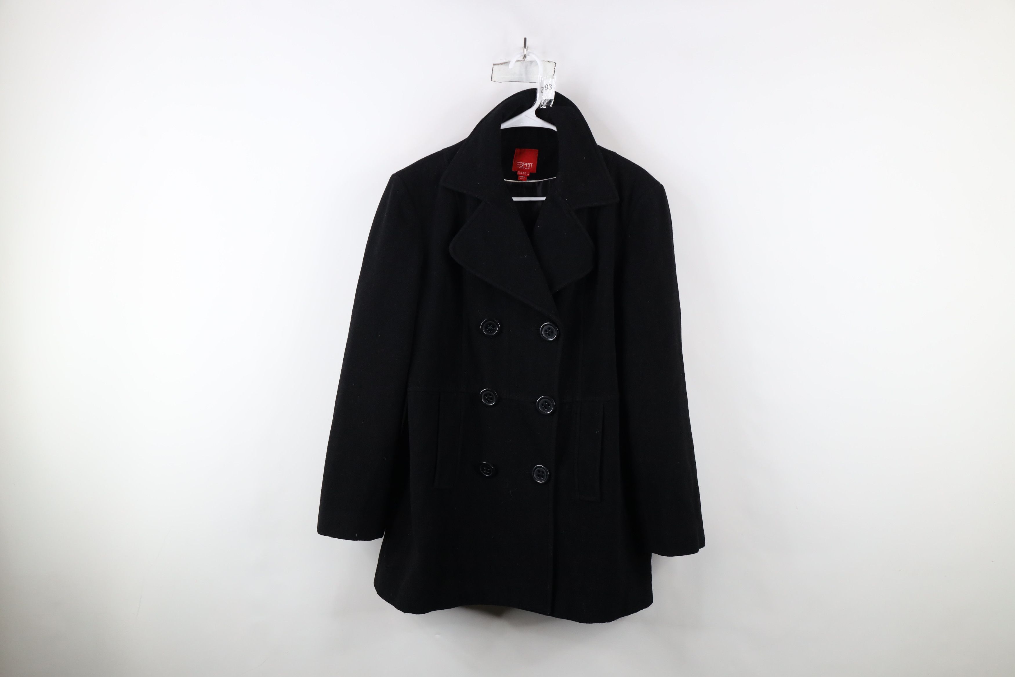 Esprit × Vintage Vintage 90s Y2K Esprit Babydoll Wool Peacoat Jacket Black Size L / US 10 / IT 46 - 1 Thumbnail