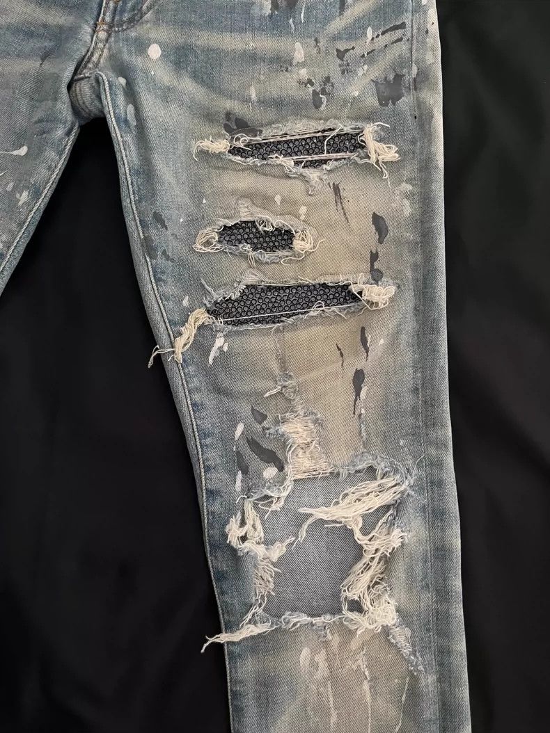 Amiri Amiri 17SS MX1 Diamond Patch Skinny Jeans 2502-Nextarrow Size US 30 / EU 46 - 3 Thumbnail