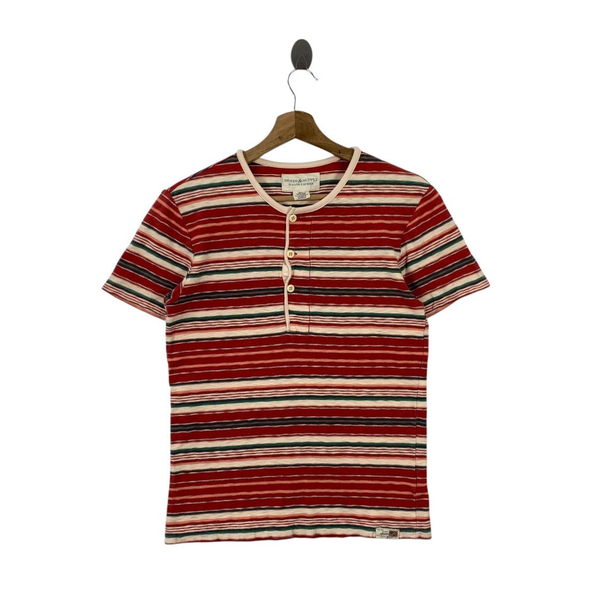 Ralph Lauren Denim Supply RALPH LAUREN Stripe Henley Tee Shirt Size US XS / EU 42 / 0 - 1 Thumbnail