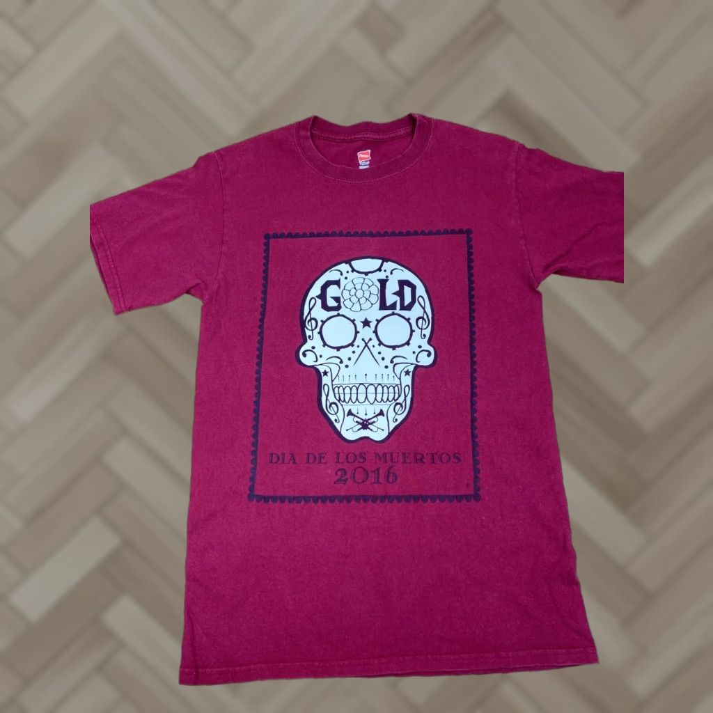 Hanes VINTAGE Hanes Burgundy Dia De Los Muertos T Shirt Men S Crew Neck Short Sleeve 1017 Size US S / EU 44-46 / 1 - 1 Thumbnail
