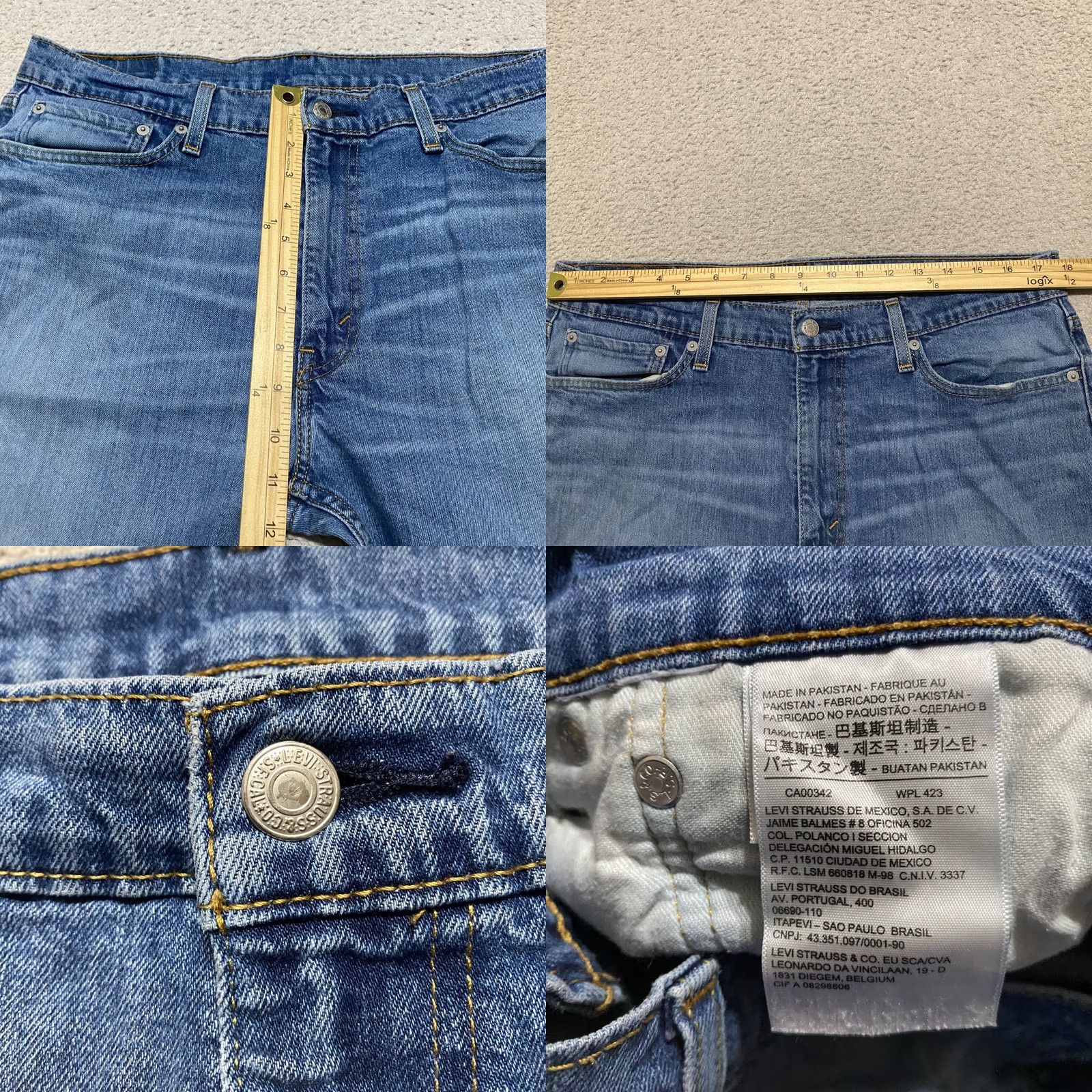 Levi's Levi's 513 Jeans Slim Straight Mid Blue Denim 36x30 Mens Regular 5-Pocket Size US 38 / EU 54 - 8 Thumbnail
