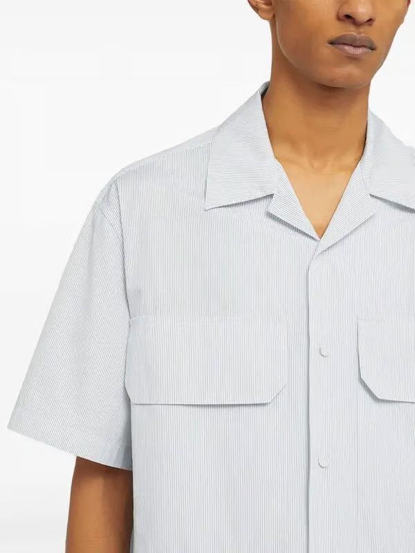 Jil Sander o1w1db10825 Cotton Shirt in White/Blue Size US M / EU 48-50 / 2 - 4 Thumbnail