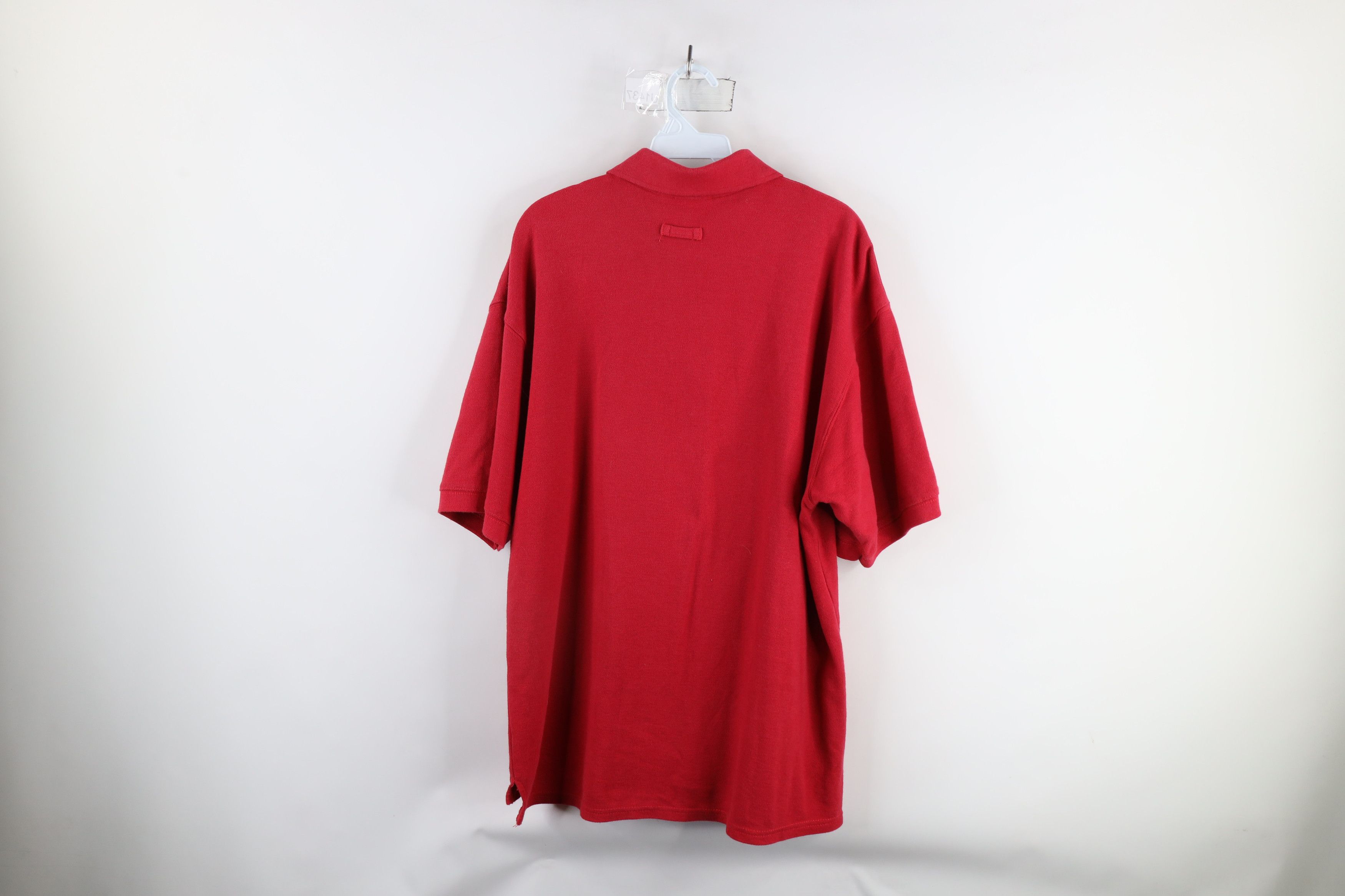 Columbia × Vintage Vintage 90s Columbia Spell Out Heavyweight Polo Shirt Red Size US M / EU 48-50 / 2 - 7 Thumbnail