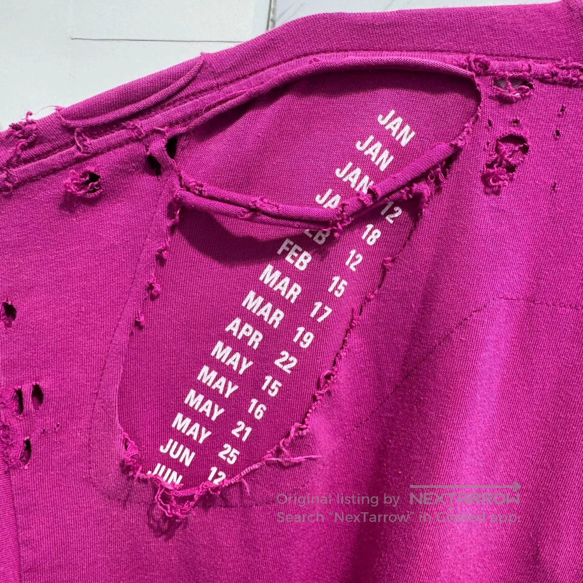 Japanese Brand Balenciaga Distressed Hole Sleeve Tee. Size US L / EU 52-54 / 3 - 9 Thumbnail