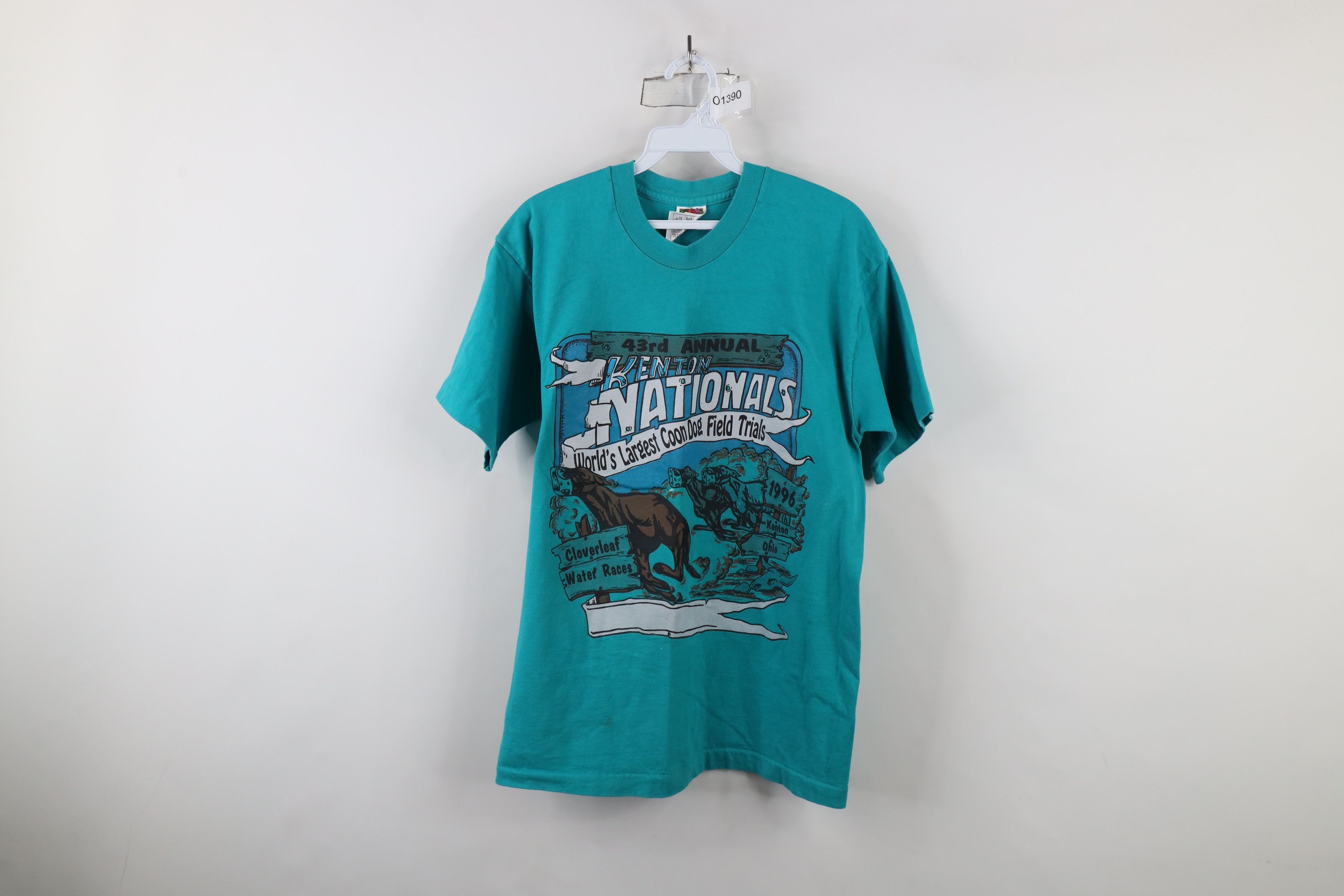 Vintage Vintage 90s Nationals Coon Dog Field Trials T-Shirt Teal USA Size US L / EU 52-54 / 3 - 1 Thumbnail