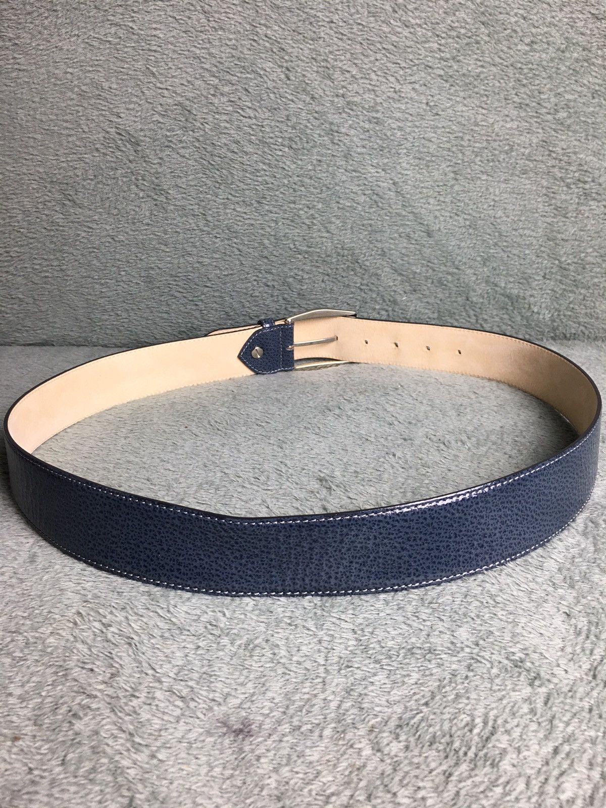 Longchamp LONGCHAMP Blue Patent Leather Belt Designer France Size ONE SIZE - 7 Thumbnail