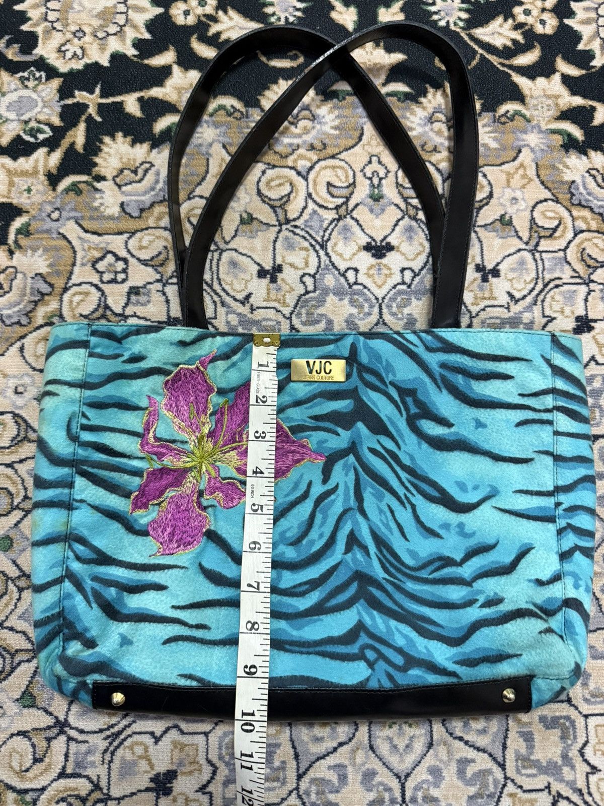 Versace Versace Jeans Couture faux fur handbag blue zebra stripe Size ONE SIZE - 14 Thumbnail