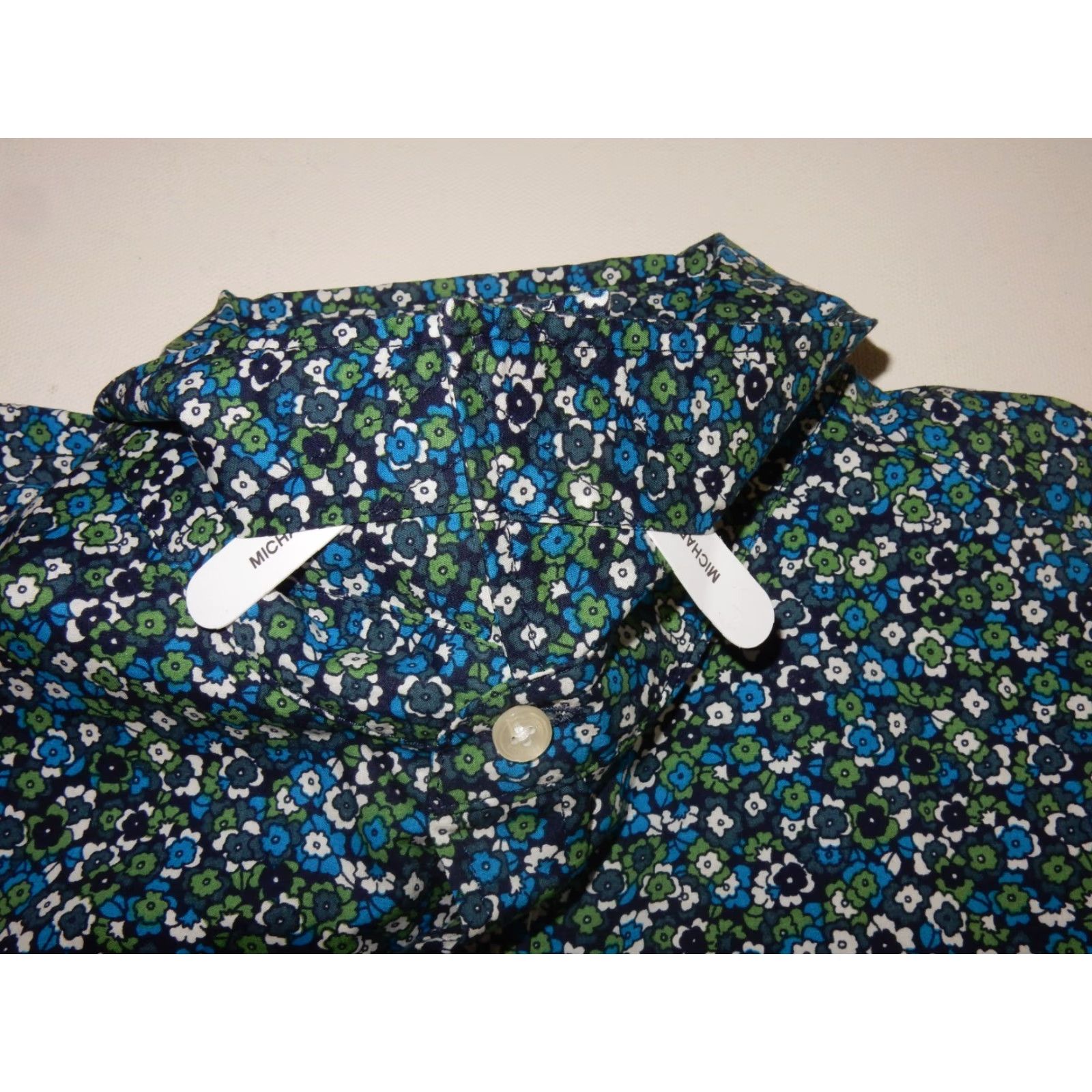 J.Crew MICHAEL KORS Men's Shirt Short Sleeve Button-Front Slim Size M Blue Floral Pattern Button-Up Shirt Mens Medium Blue Size US M / EU 48-50 / 2 - 4 Thumbnail