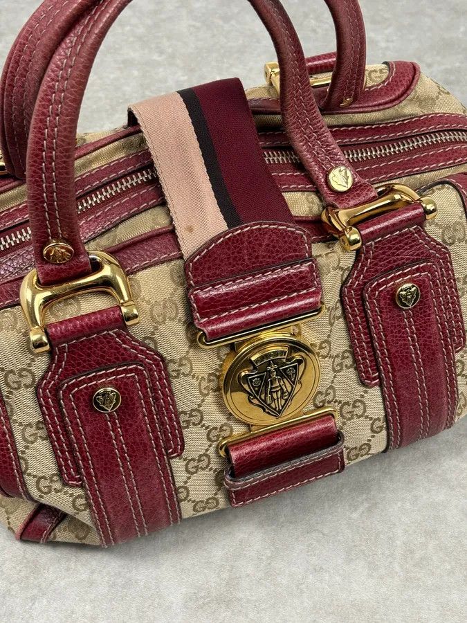 Gucci SS2009 Gucci Red & Beige Monogram Heritage Bag by Frida Giannini Size ONE SIZE - 5 Thumbnail