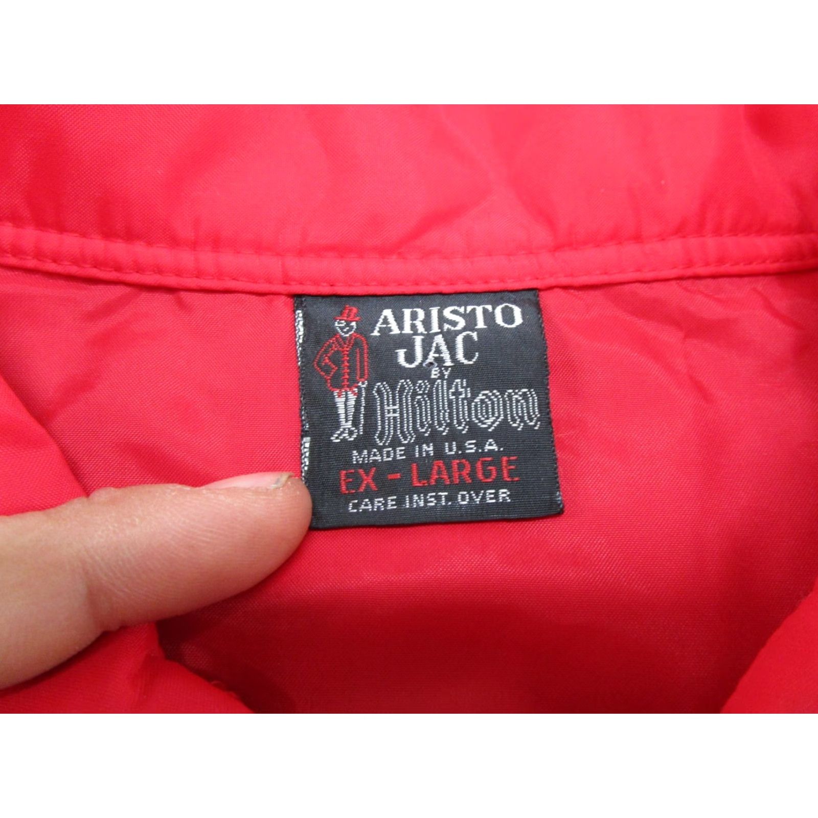 Vintage VINTAGE Hilton 80s Bomber Jacket Men XL Red Satin Nylon Snap Up Casual Shirt Hanf? Size US XL / EU 56 / 4 - 2 Thumbnail