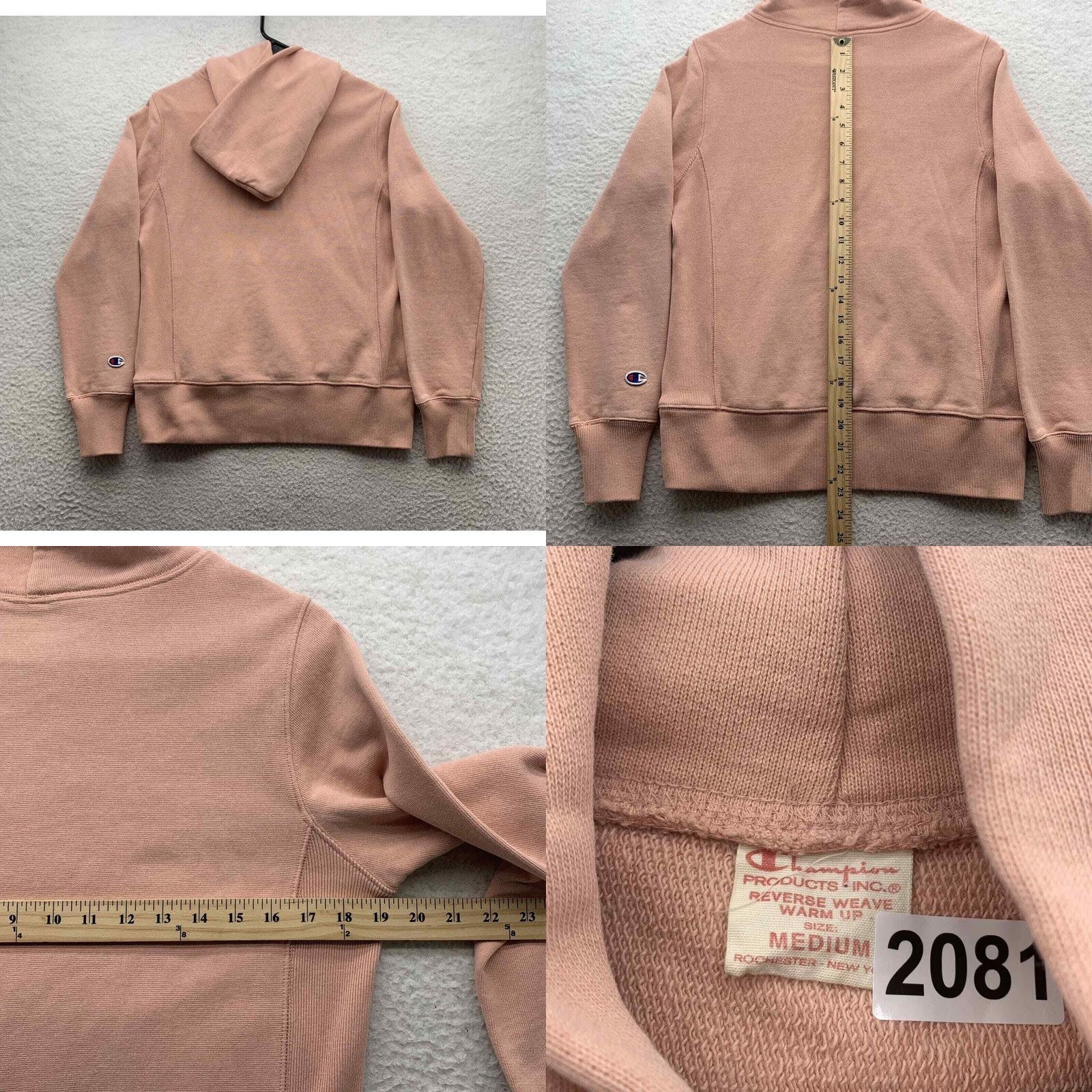 Champion Champion Hoodie Adult Medium Pink Sweatshirt Reverse Weave Gusset No Drawstring Size M / US 6-8 / IT 42-44 - 8 Thumbnail