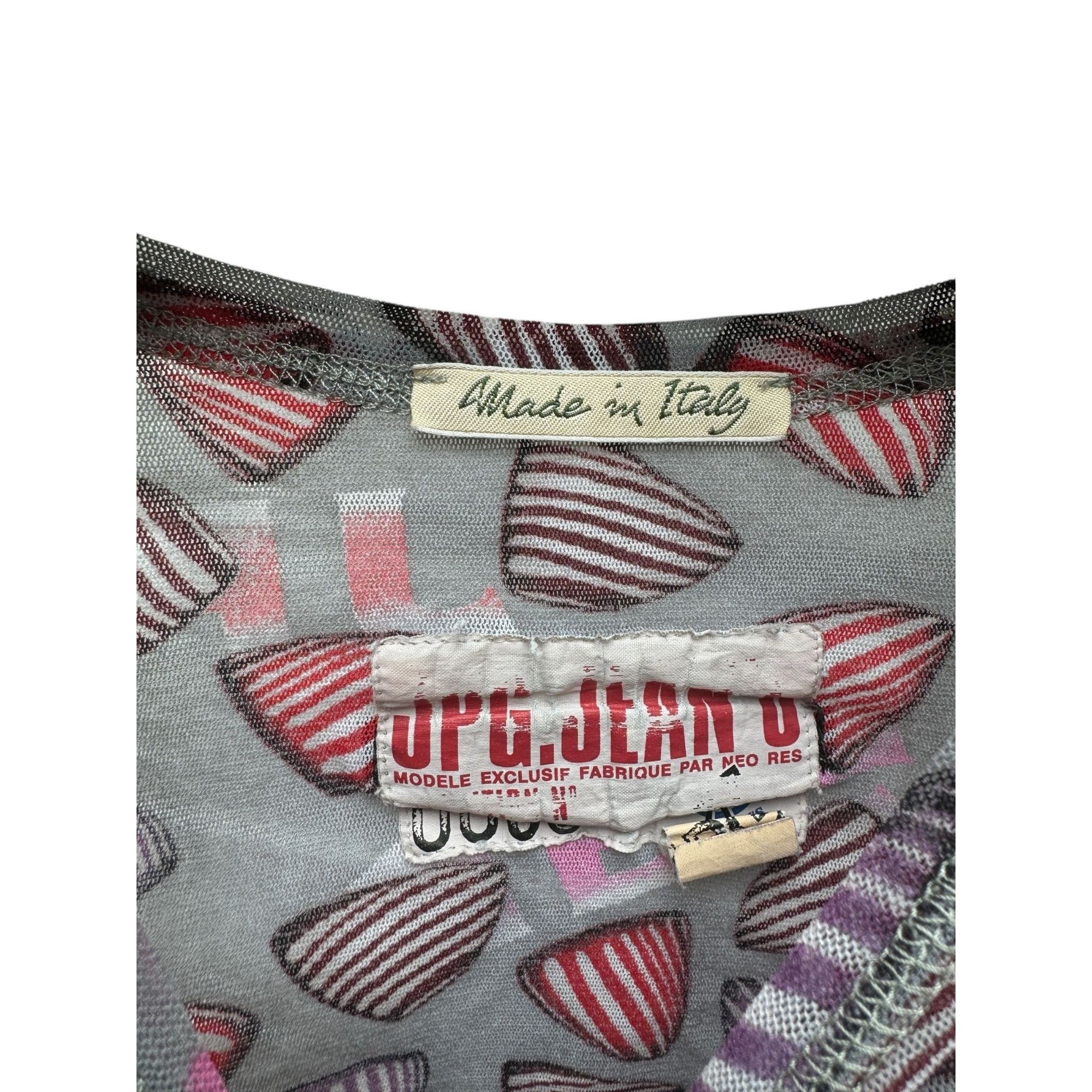 Jean Paul Gaultier Vintage Unisex Mesh Printed T-Shirt Size L / US 10 / IT 46 - 3 Thumbnail