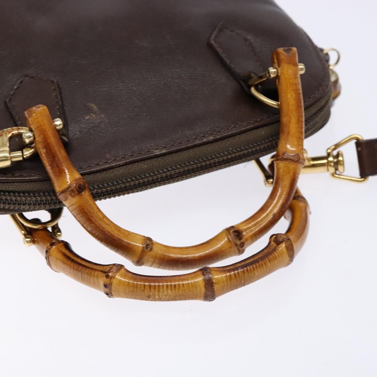 Gucci GUCCI Bamboo Shoulder Bag Leather Brown Gold 007 2032 007 Size ONE SIZE - 7 Thumbnail