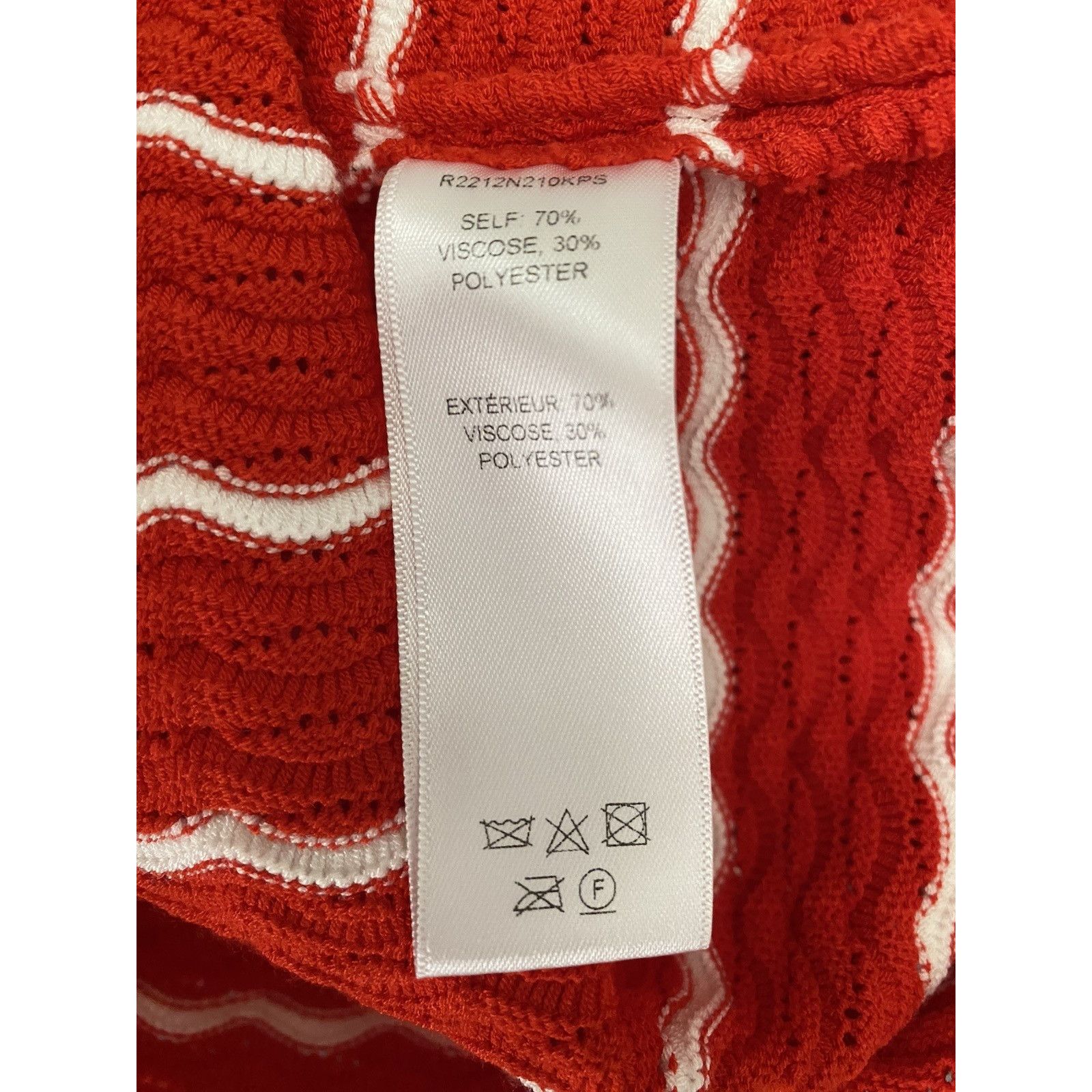 Carolina Herrera CAROLINA HERRERA Ruffled Striped Pointelle Knit Top Sweater Size S / US 4 / IT 40 - 8 Thumbnail