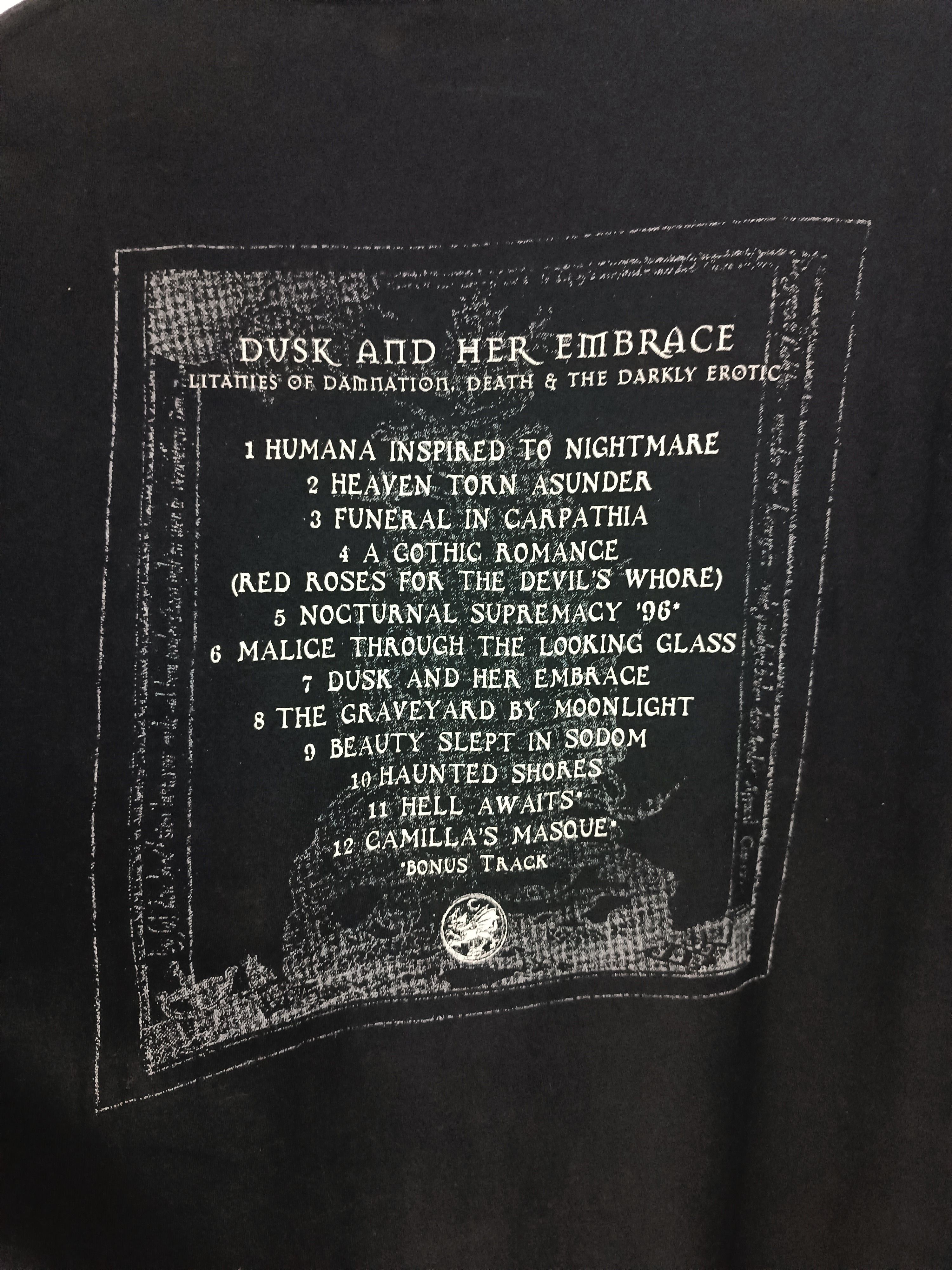 Vintage VINTAGE 90'S CRADLE OF FILTH DUSK & HER EMBRACE TEE metal Size US L / EU 52-54 / 3 - 14 Thumbnail