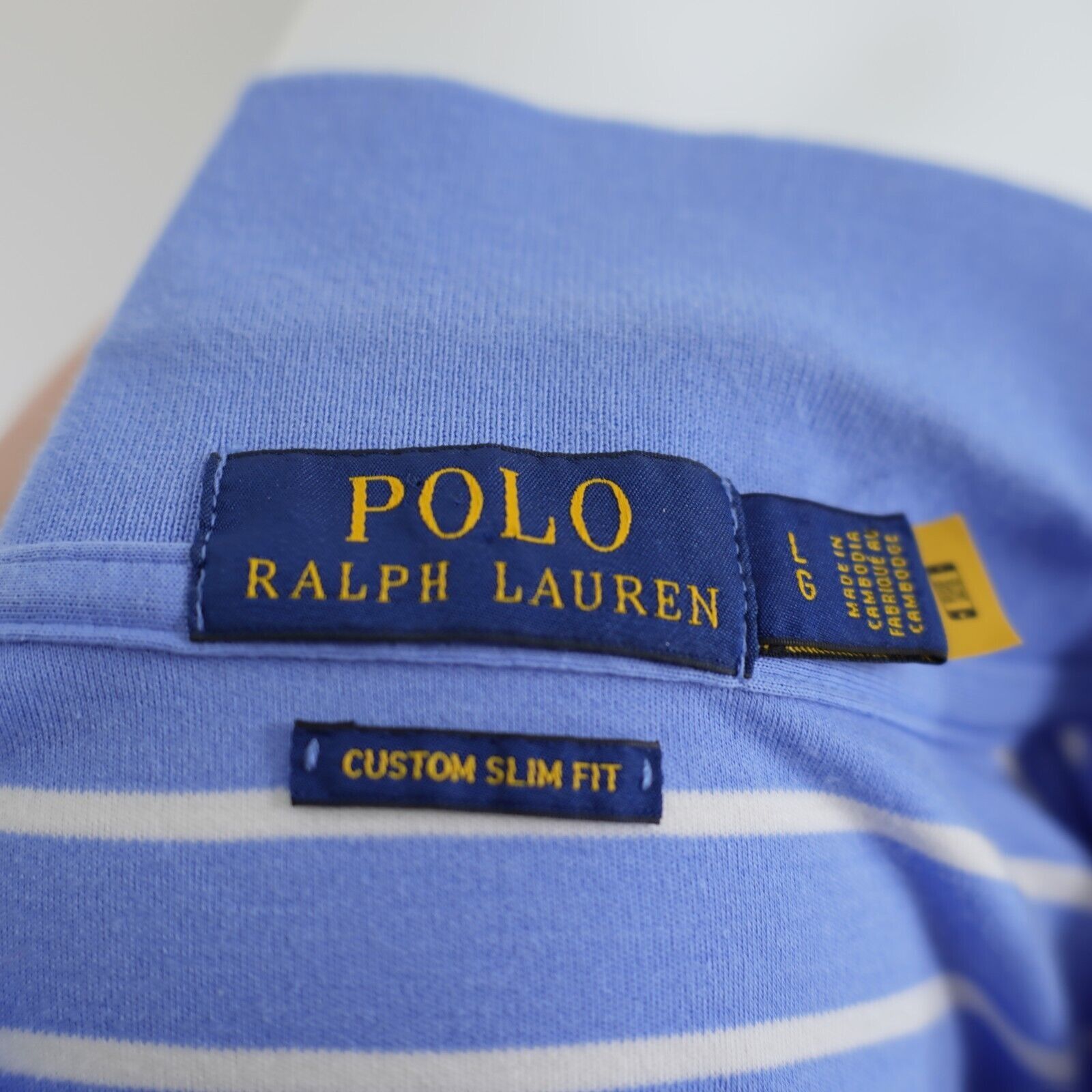 Ralph Lauren Polo Ralph Lauren Blue Striped Custom Slim Fit Large Polo Sh Size US L / EU 52-54 / 3 - 8 Thumbnail