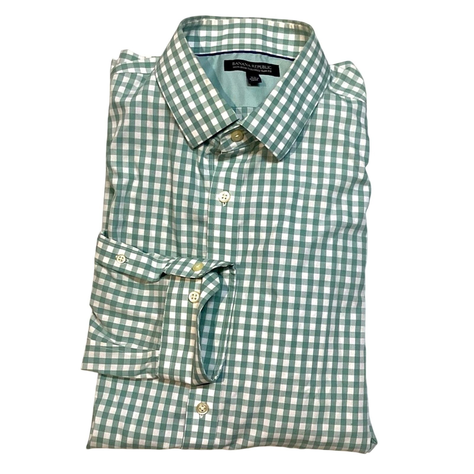 Banana Republic Banana Republic Non Iron Tailored Slim Fit Shirt Size US XL / EU 56 / 4 - 1 Thumbnail