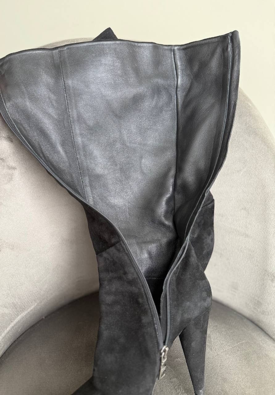 Prada Prada Suede Knee High Pointed Toe Heel Boot Vintage Women Size US 7 / IT 37 - 12 Thumbnail