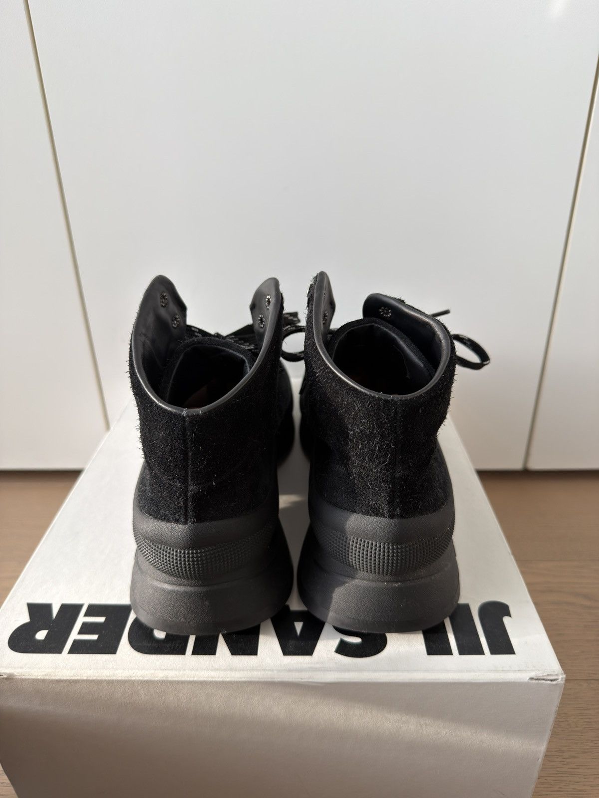 Jil Sander Black Suede Hiking Boots Vibram Tractor Sole 42 Size US 9 / EU 42 - 4 Thumbnail