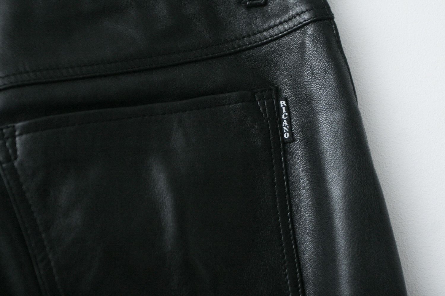 Genuine Leather Vintage Black Leather Pants Straight Rock Avant Garde 33 Size US 33 - 5 Thumbnail