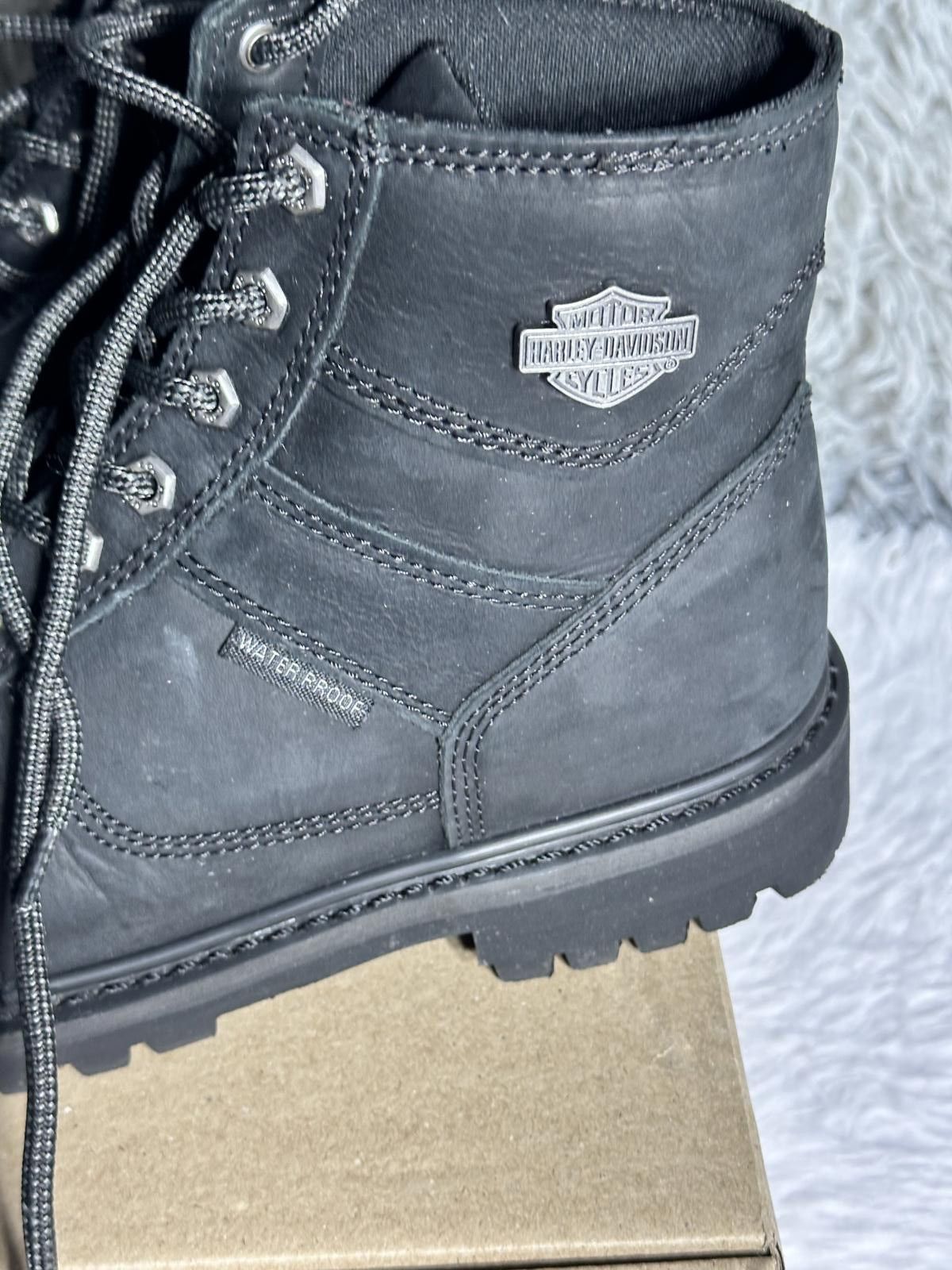 Harley Davidson Harley-Davidson Black Waterproof Leather Boots Size ONE SIZE - 2 Thumbnail